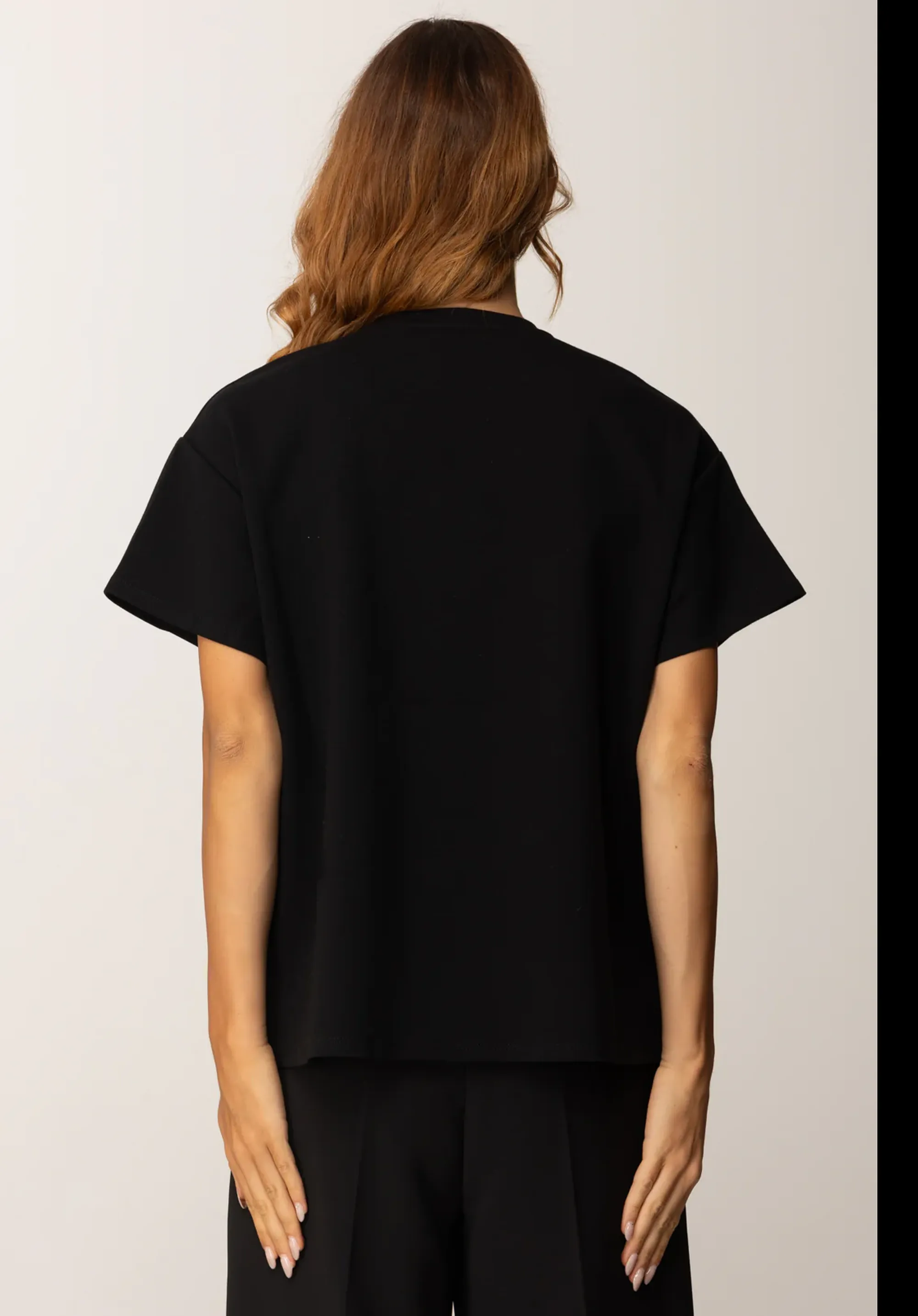 Elisabetta Franchi B'Heavy Cotton Jersey T-Shirt With Logo' Black Ma02256E2 153147