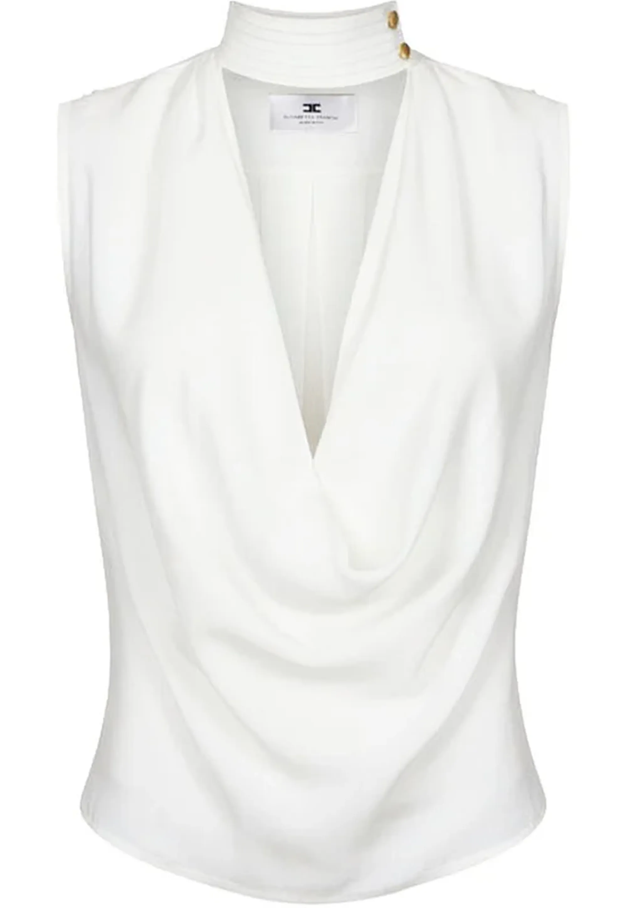 Elisabetta Franchi Top In Georgette Di Viscosa Avorio Ca13461E2 172370