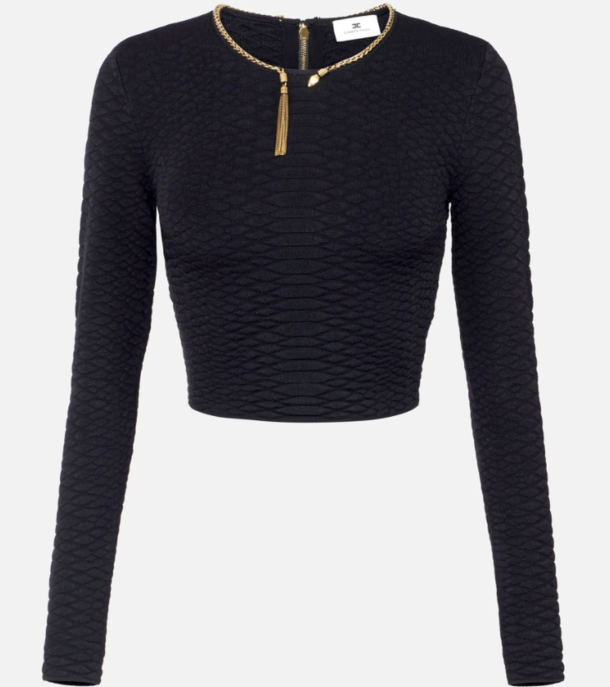 Elisabetta Franchi B'Snake-Weave Knit Top' Black Mk32S67E2 188363