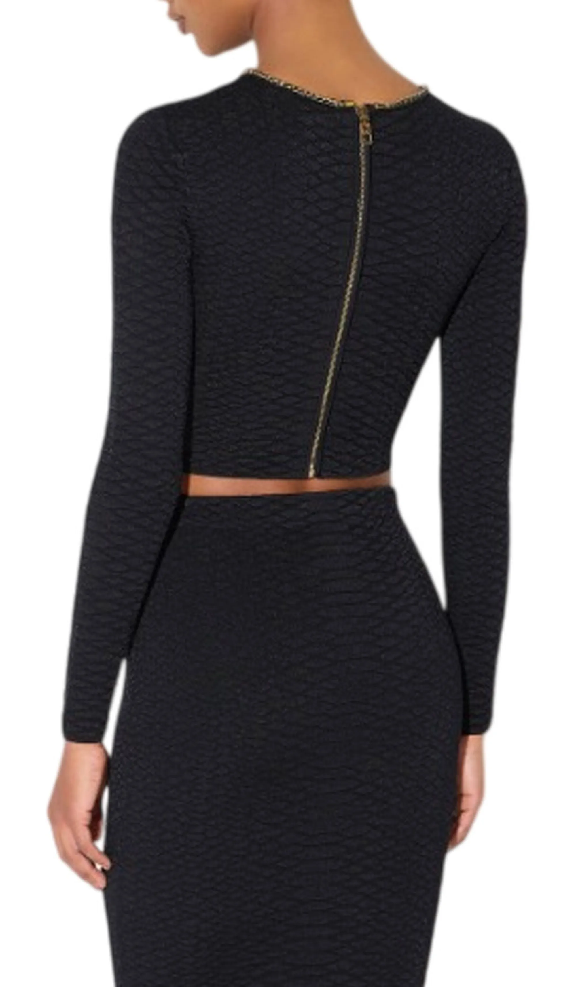 Elisabetta Franchi Top In Maglia A Trama Snake Nero Mk32S67E2 188834