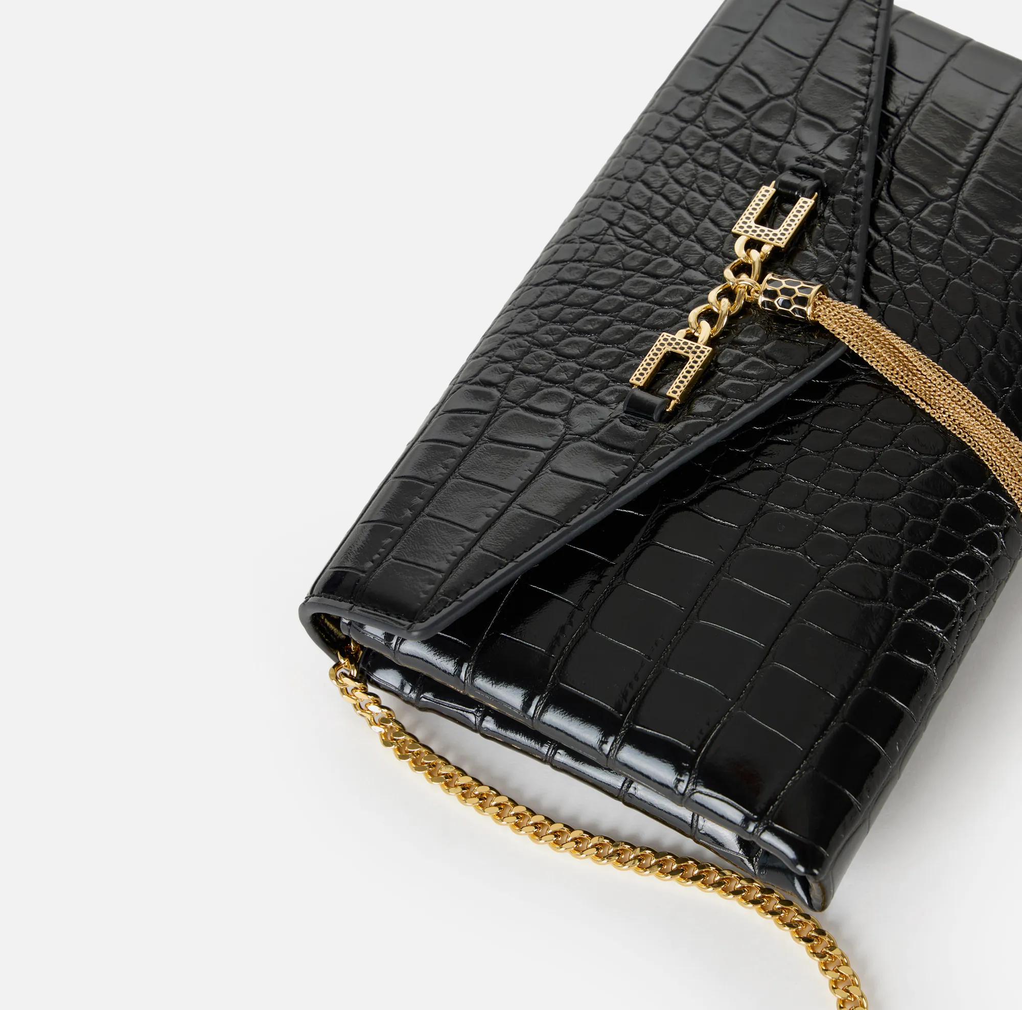 Elisabetta Franchi Tracolla Con Catena Groumette Nero Bs56A57E2 152960