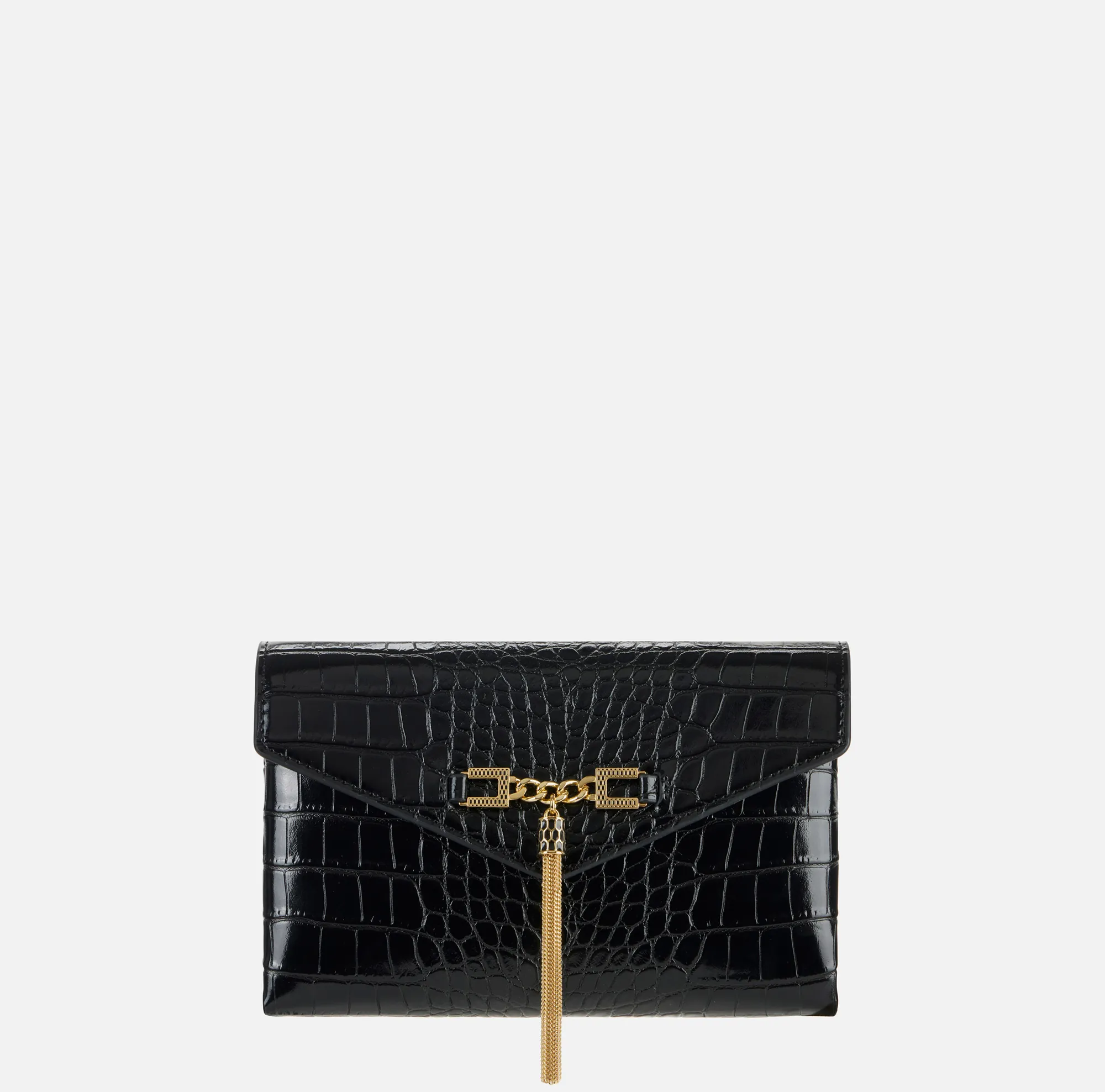 Elisabetta Franchi Tracolla Con Catena Groumette Nero Bs56A57E2 152966