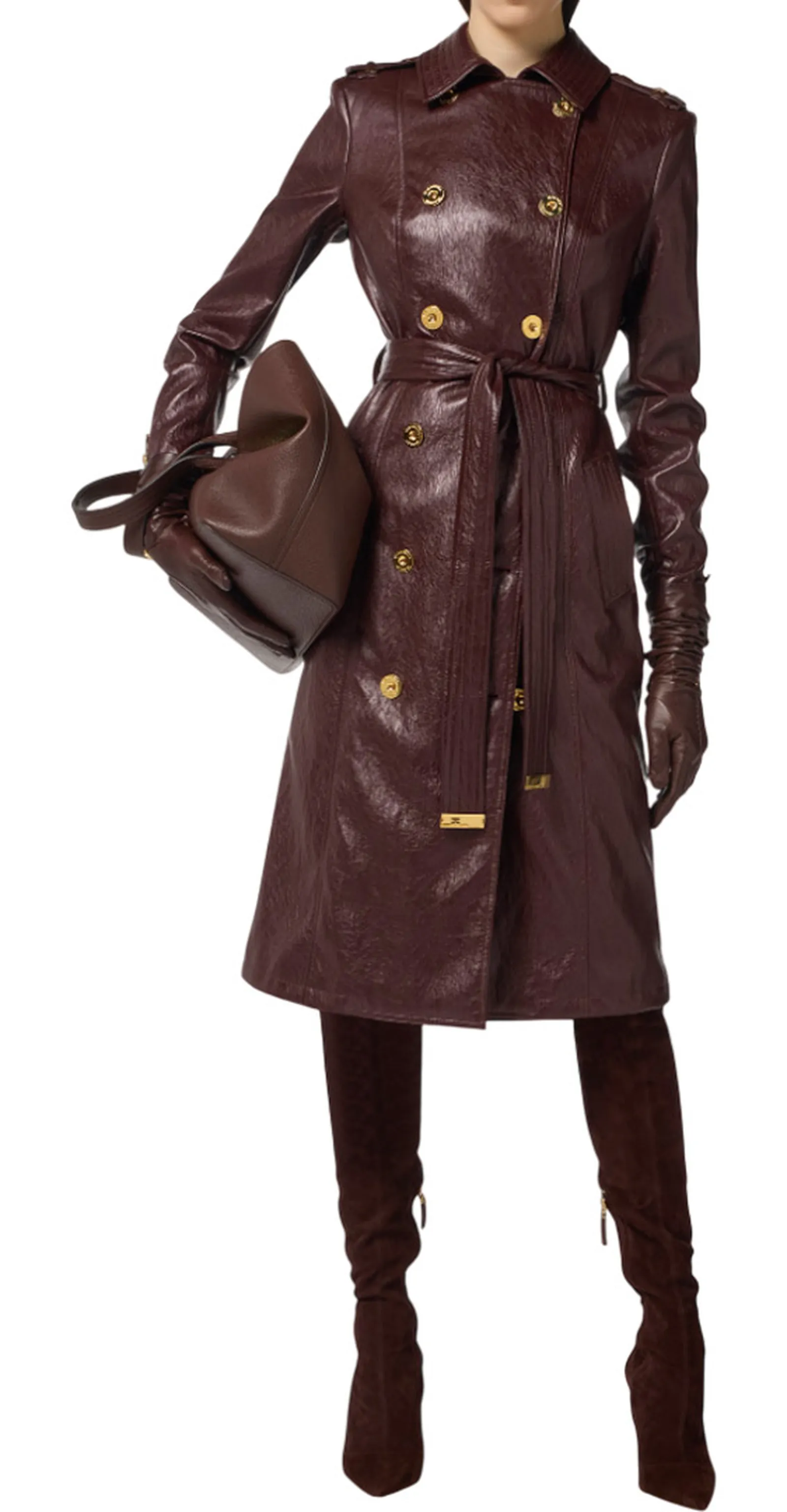 Elisabetta Franchi Trench In Craquele Sp00256E2 153504