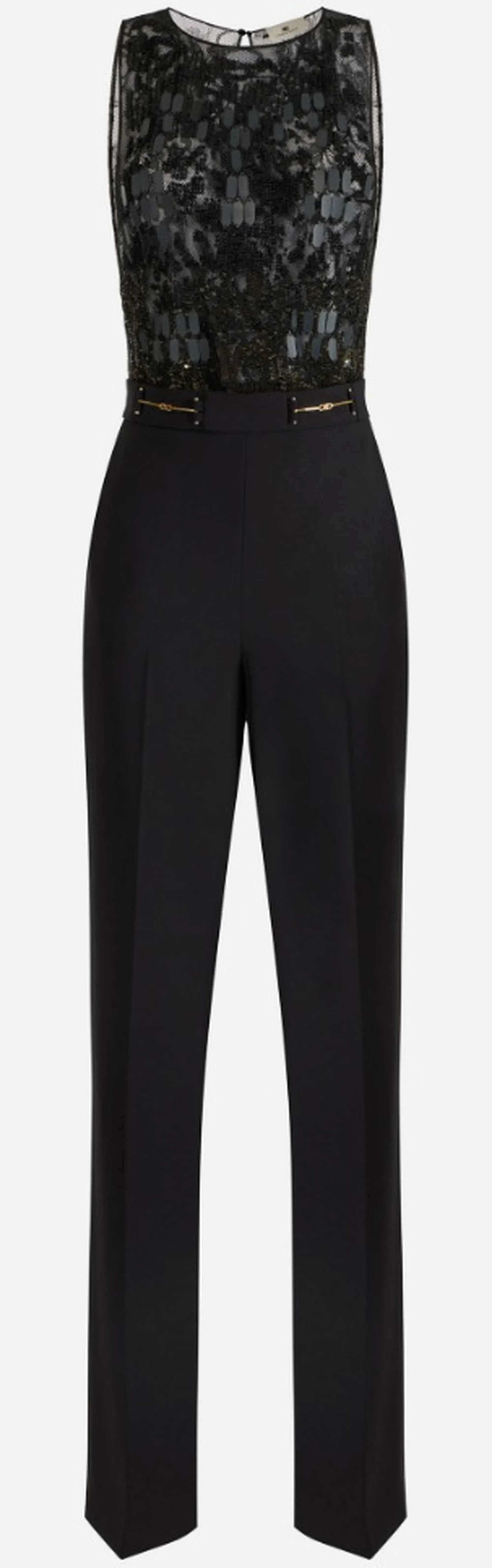 Elisabetta Franchi B'Crepe Jumpsuit With Embroidery' Black Tu06662E2 172450