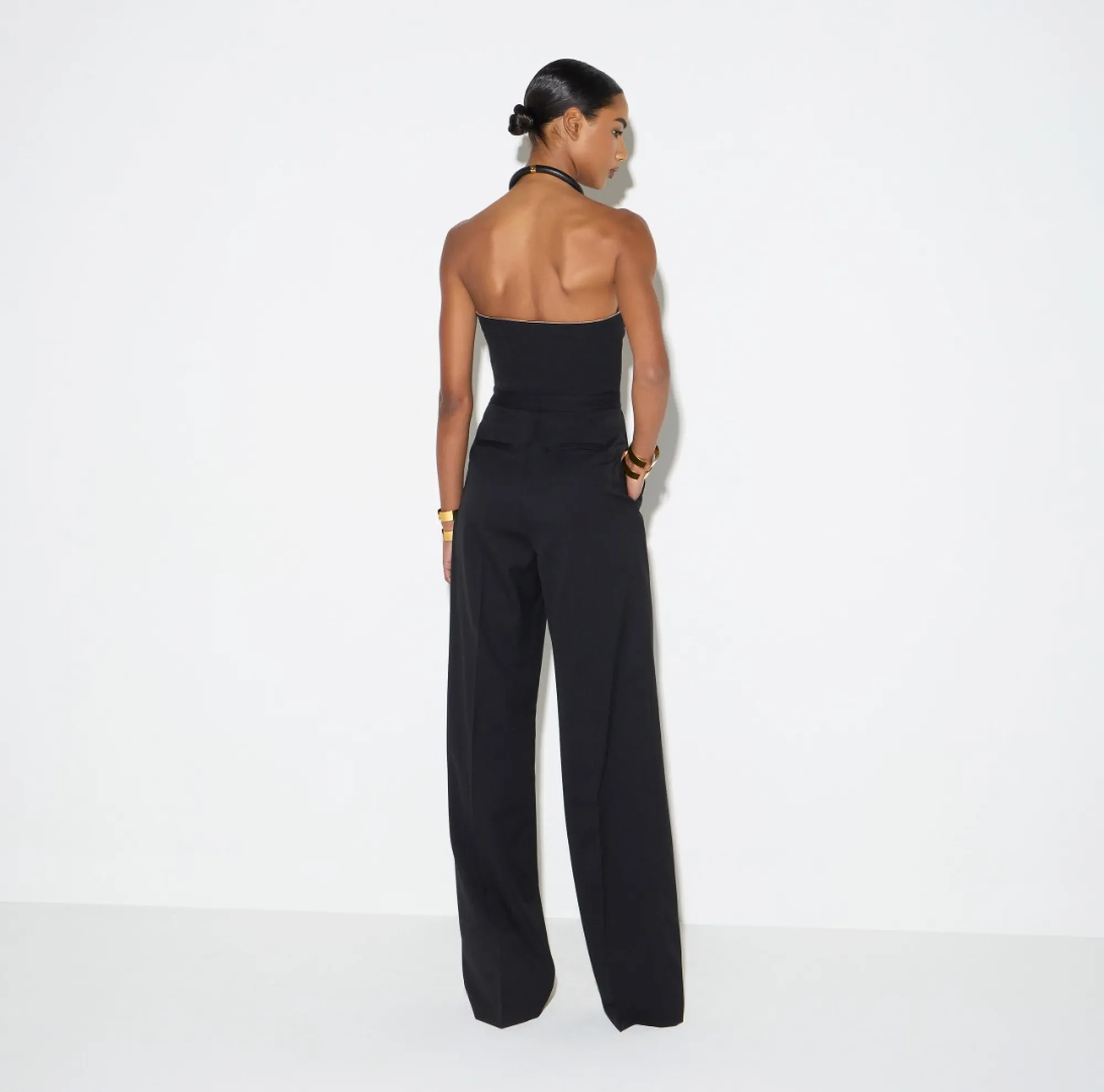 Elisabetta Franchi B'Gabardine Jumpsuit With Jewel Cups' Black Tu07567E2 193195