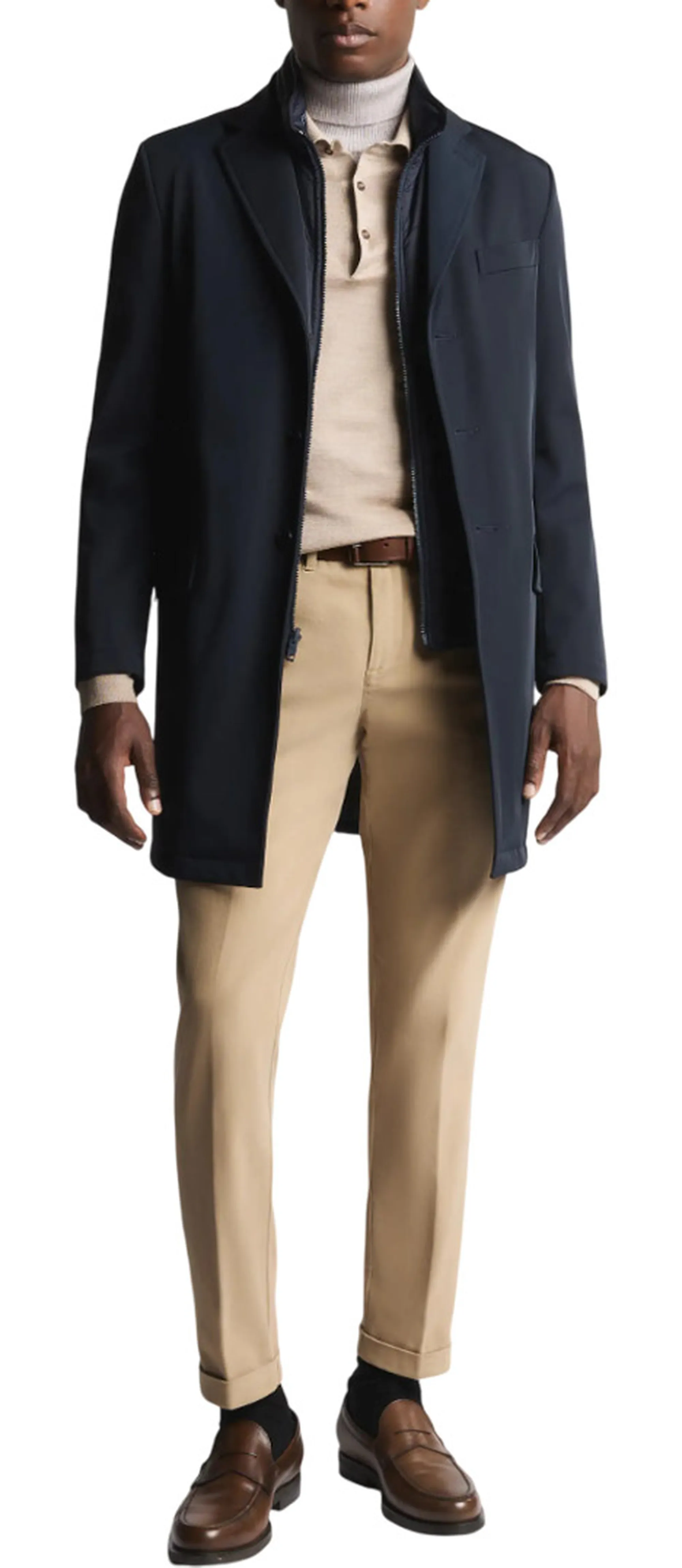 Fay Cappotto Double In Gabardine Stretch Blu Nam5351168Stoau807 158186