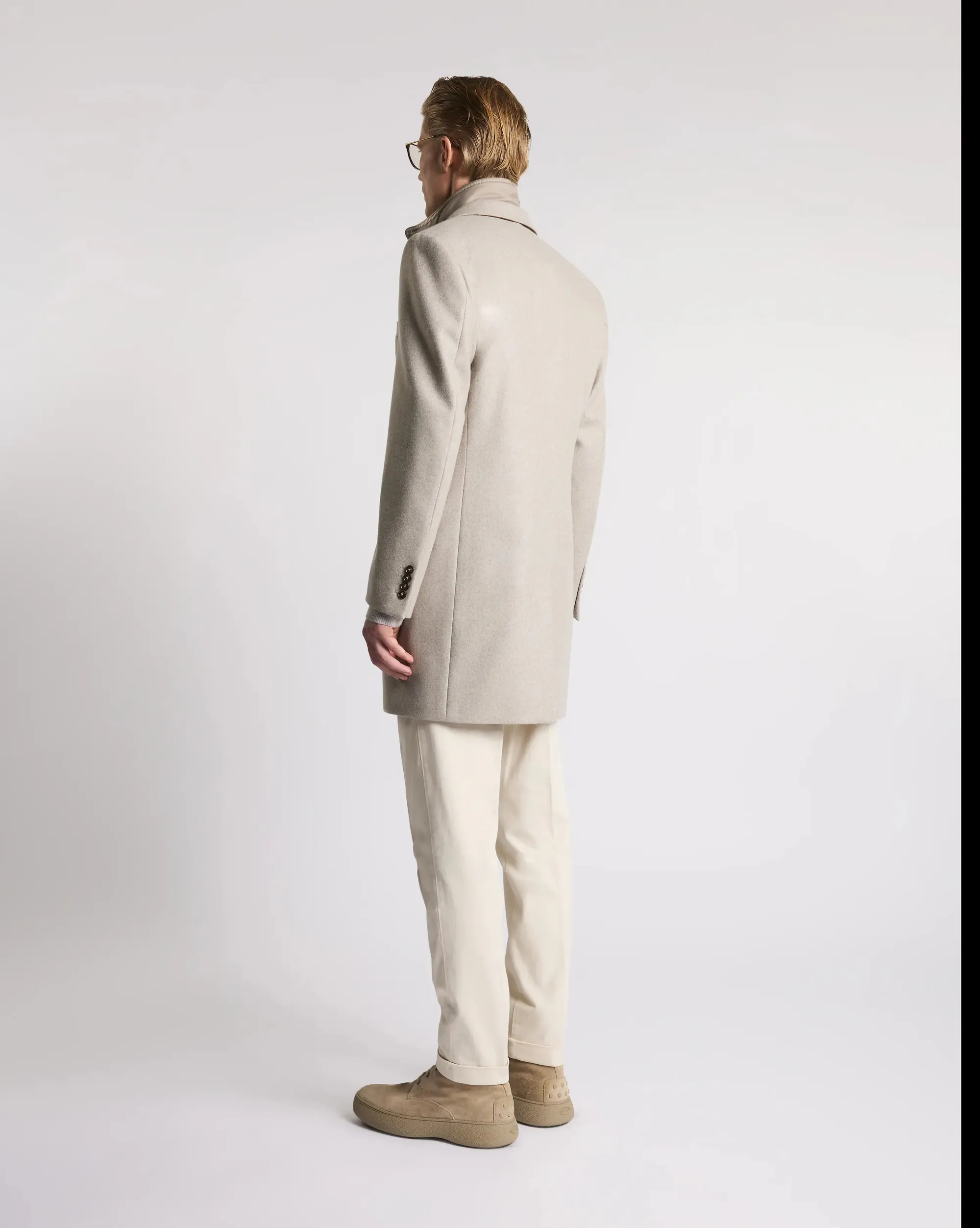 Fay B'Double Coat In Wool And Cashmere Cloth' Beige Nam53511390Gahc205 157313