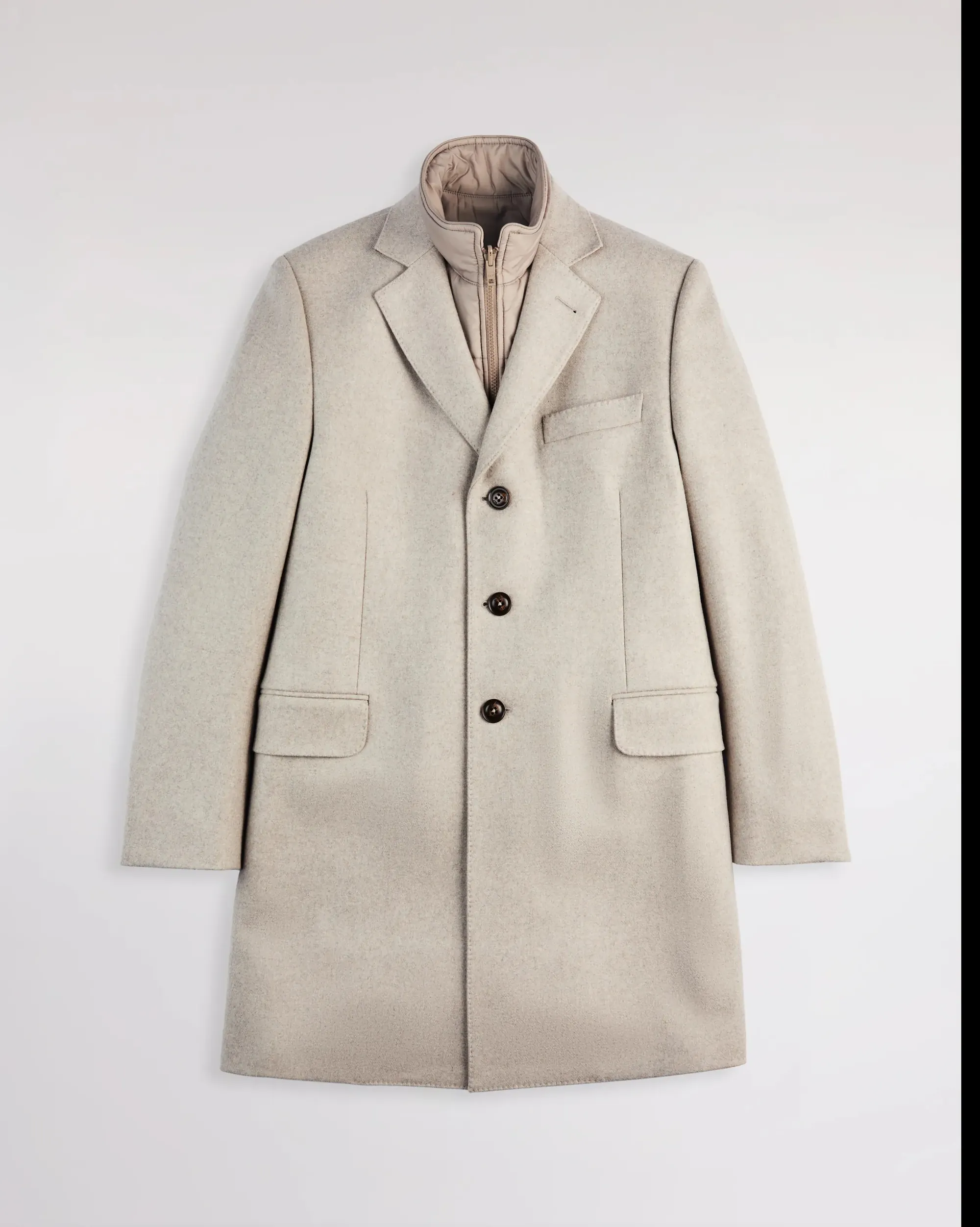 Fay B'Double Coat In Wool And Cashmere Cloth' Beige Nam53511390Gahc205 157315