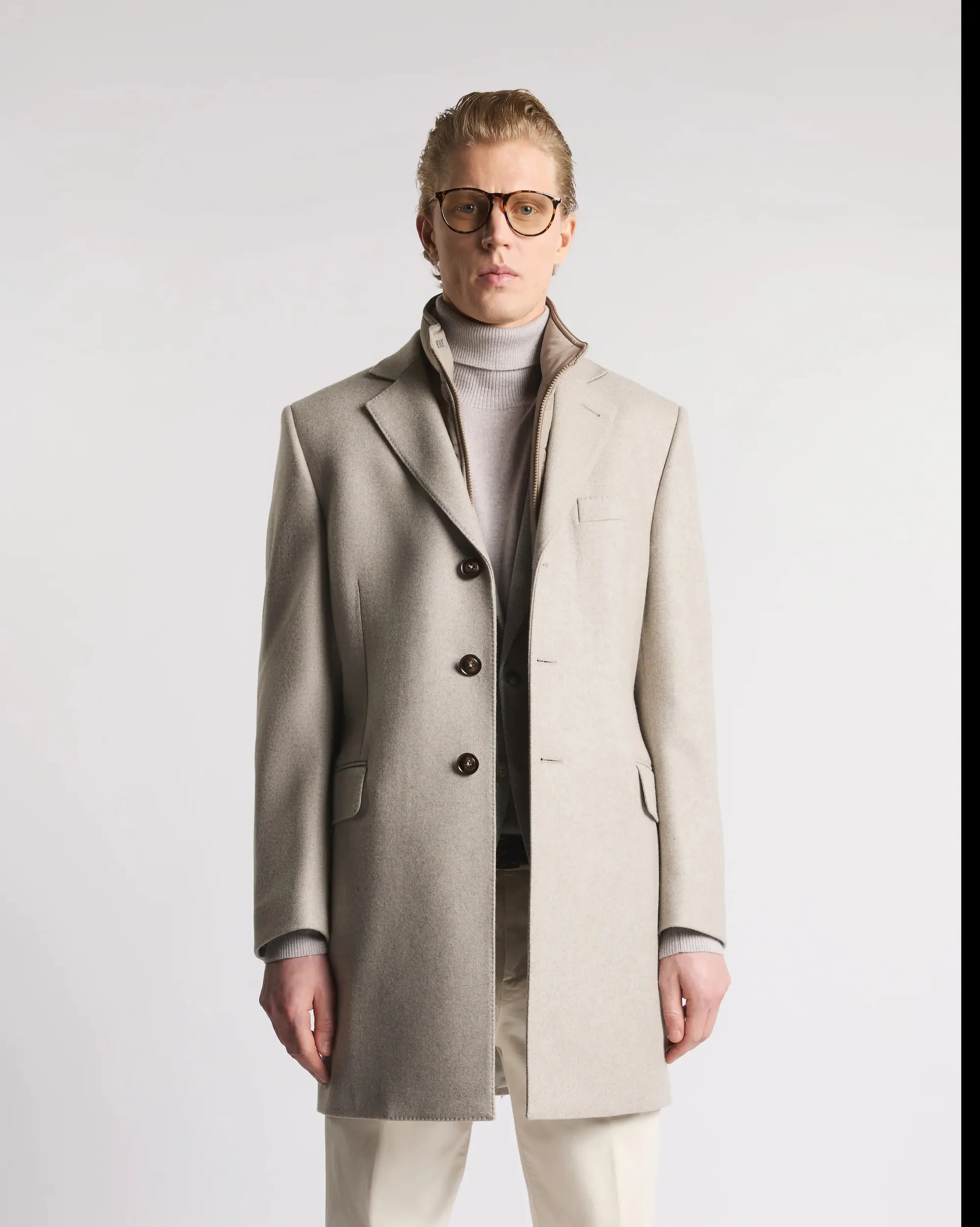 Fay B'Double Coat In Wool And Cashmere Cloth' Beige Nam53511390Gahc205 157317