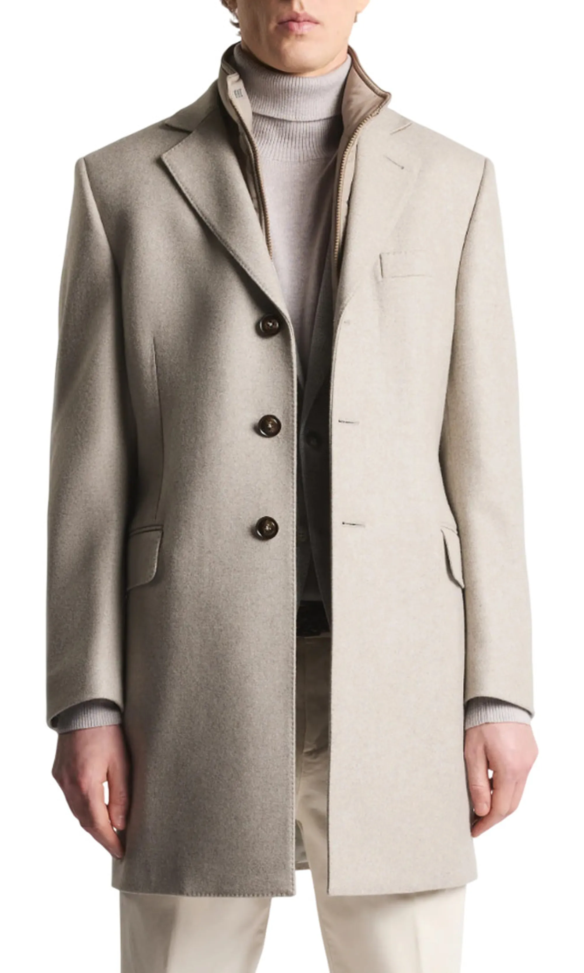 Fay B'Double Coat In Wool And Cashmere Cloth' Beige Nam53511390Gahc205 158161
