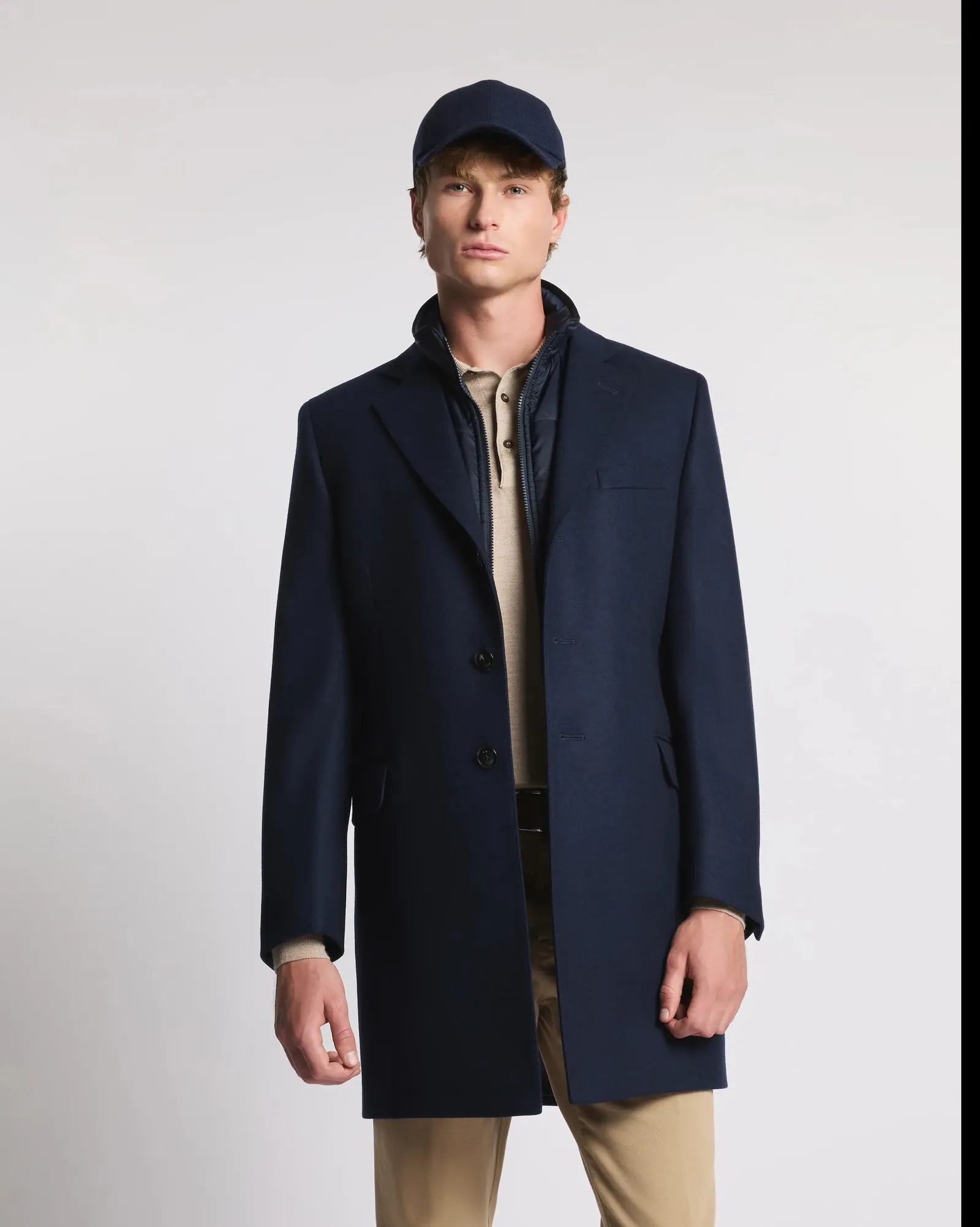 Fay Cappotto Double In Panno Di Lana E Cashmere Blu Nam53511390Gahu802 157321