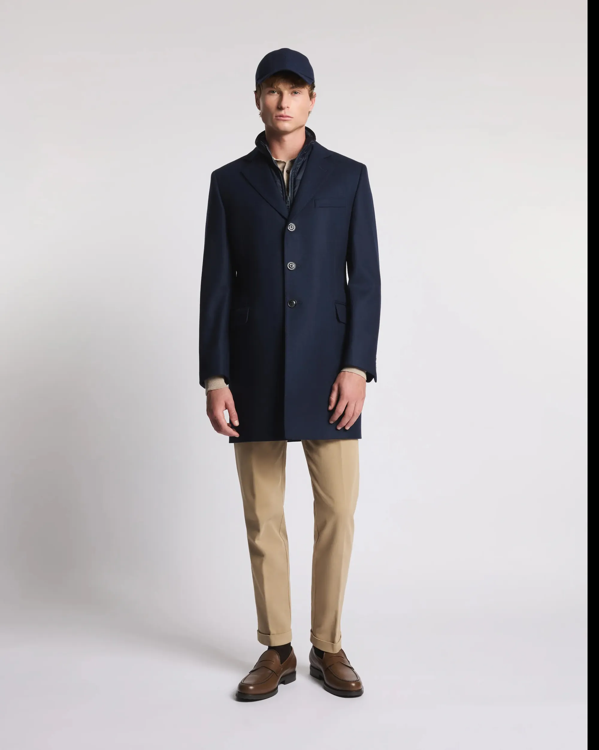 Fay B'Double Coat In Wool And Cashmere Cloth' Blu Nam53511390Gahu802 157322