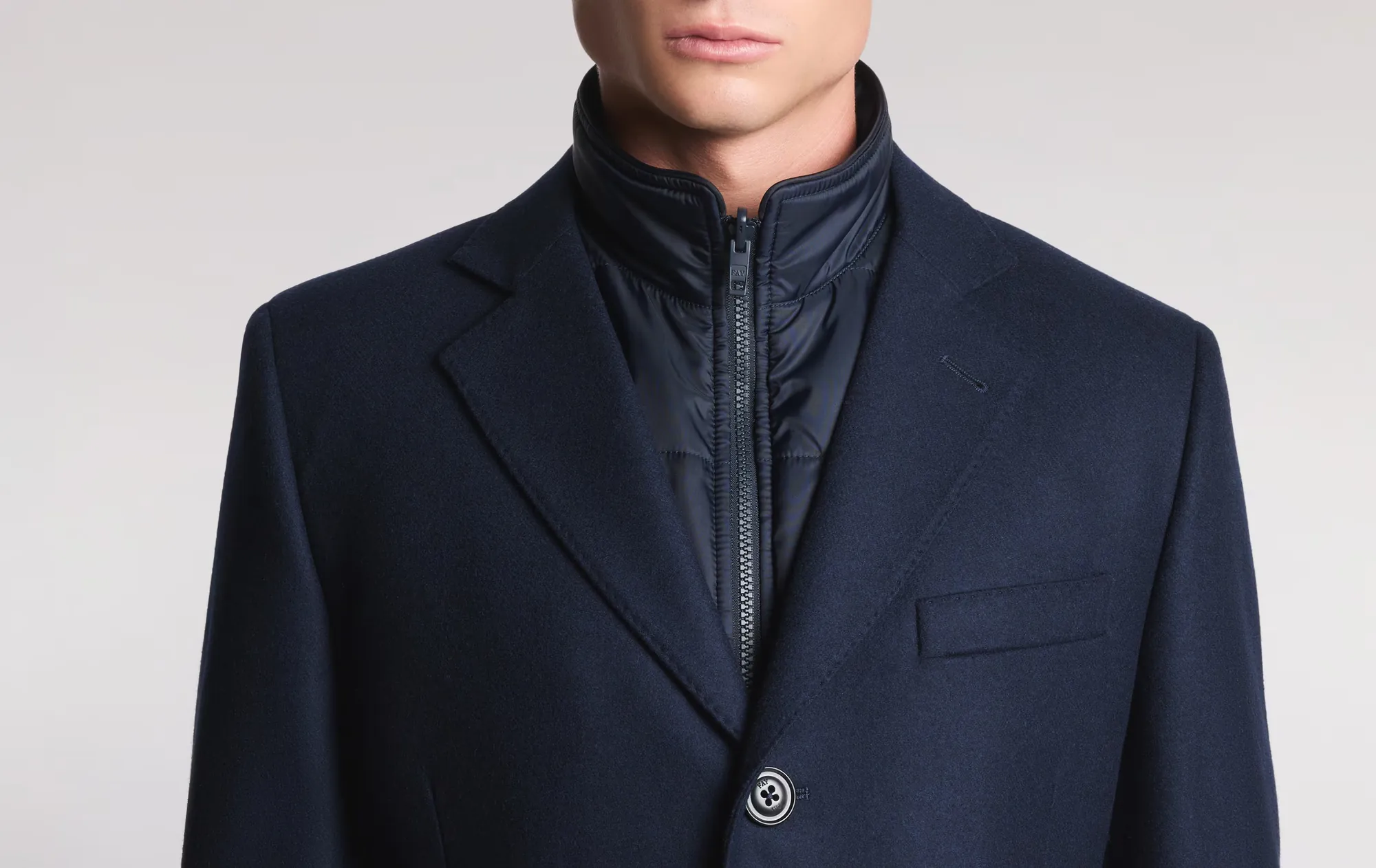 Fay B'Double Coat In Wool And Cashmere Cloth' Blu Nam53511390Gahu802 157324