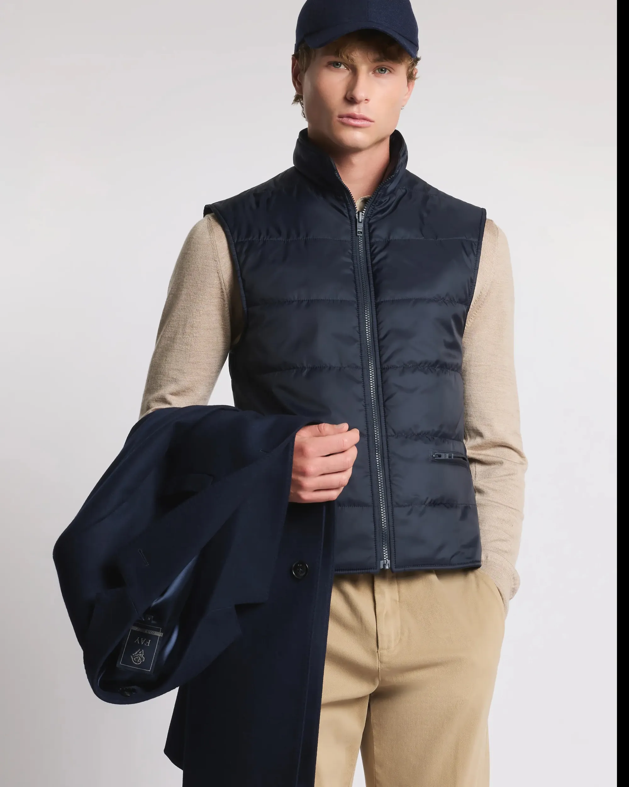 Fay B'Double Coat In Wool And Cashmere Cloth' Blu Nam53511390Gahu802 157325