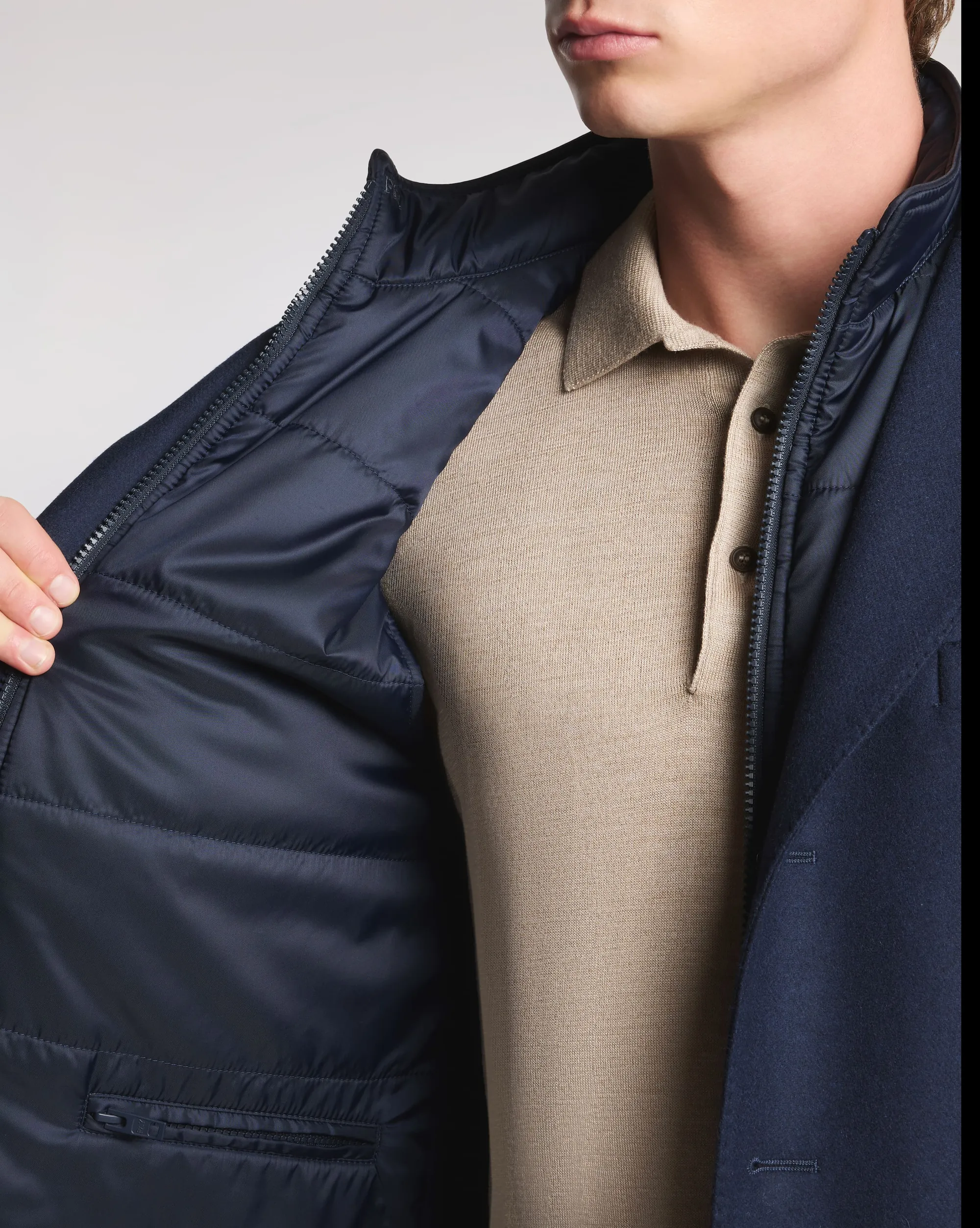 Fay B'Double Coat In Wool And Cashmere Cloth' Blu Nam53511390Gahu802 157326