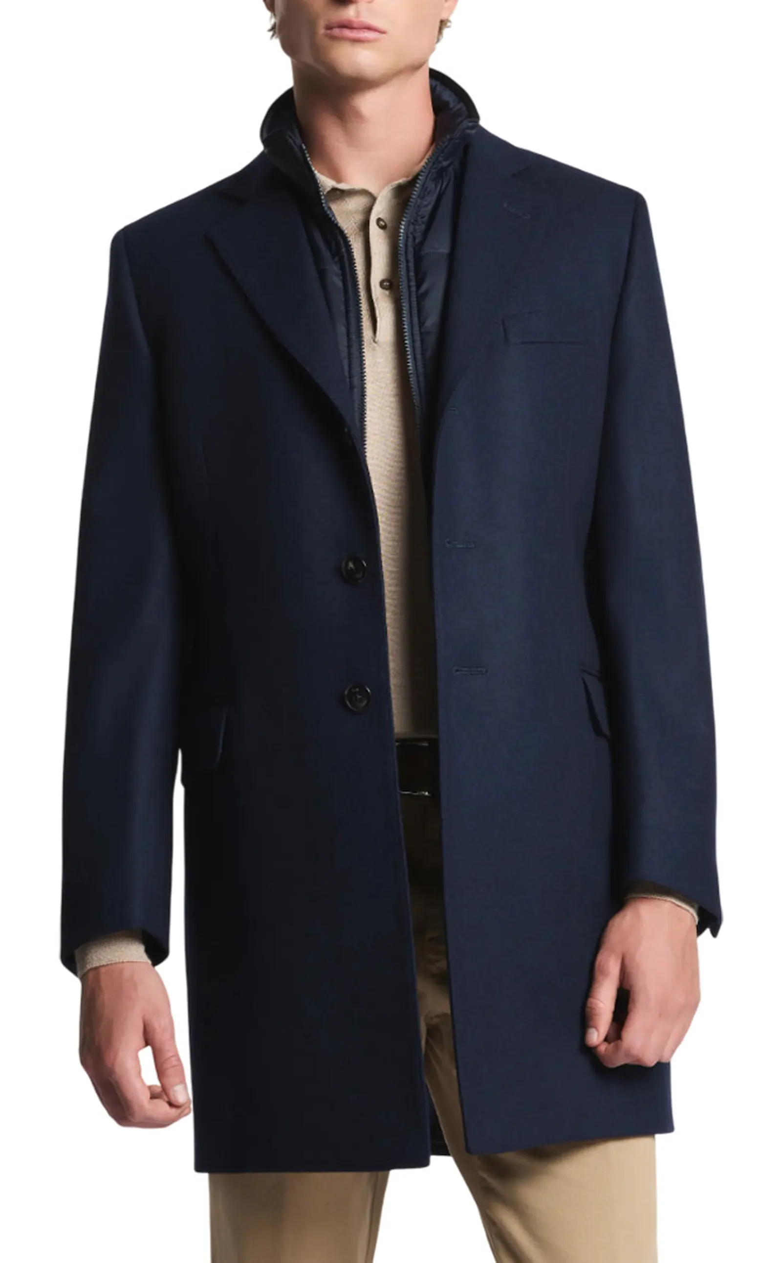 Fay Cappotto Double In Panno Di Lana E Cashmere Blu Nam53511390Gahu802 158169