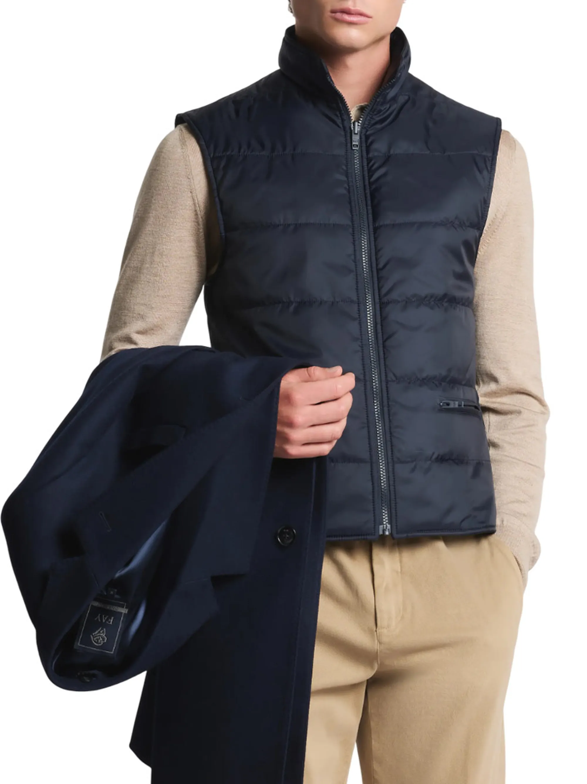 Fay B'Double Coat In Wool And Cashmere Cloth' Blu Nam53511390Gahu802 158170