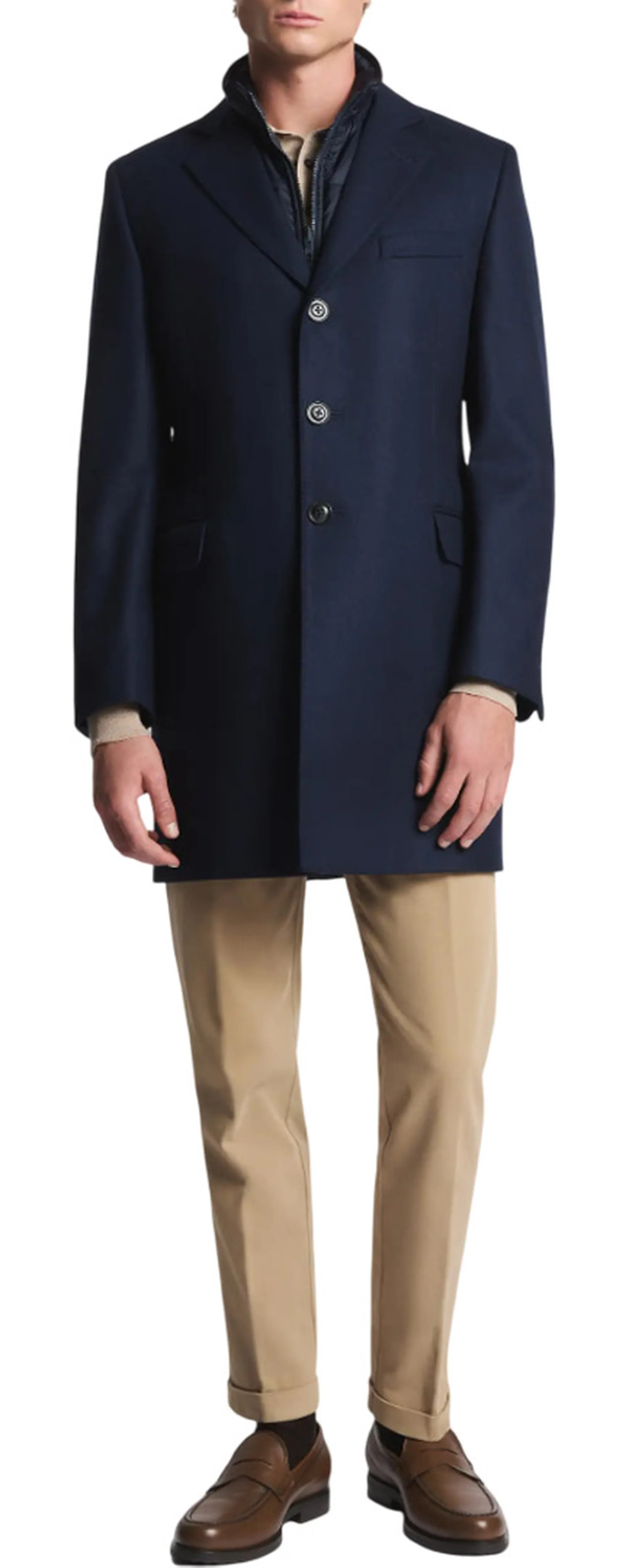 Fay B'Double Coat In Wool And Cashmere Cloth' Blu Nam53511390Gahu802 158172