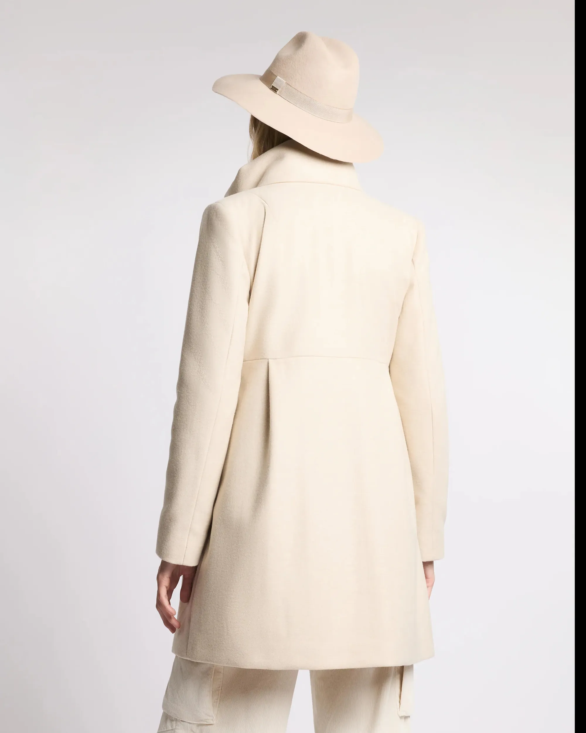 Fay Cappotto Romantic In Panno Di Lana Melange Bianco Naw5051Y050Xmyc002 157343