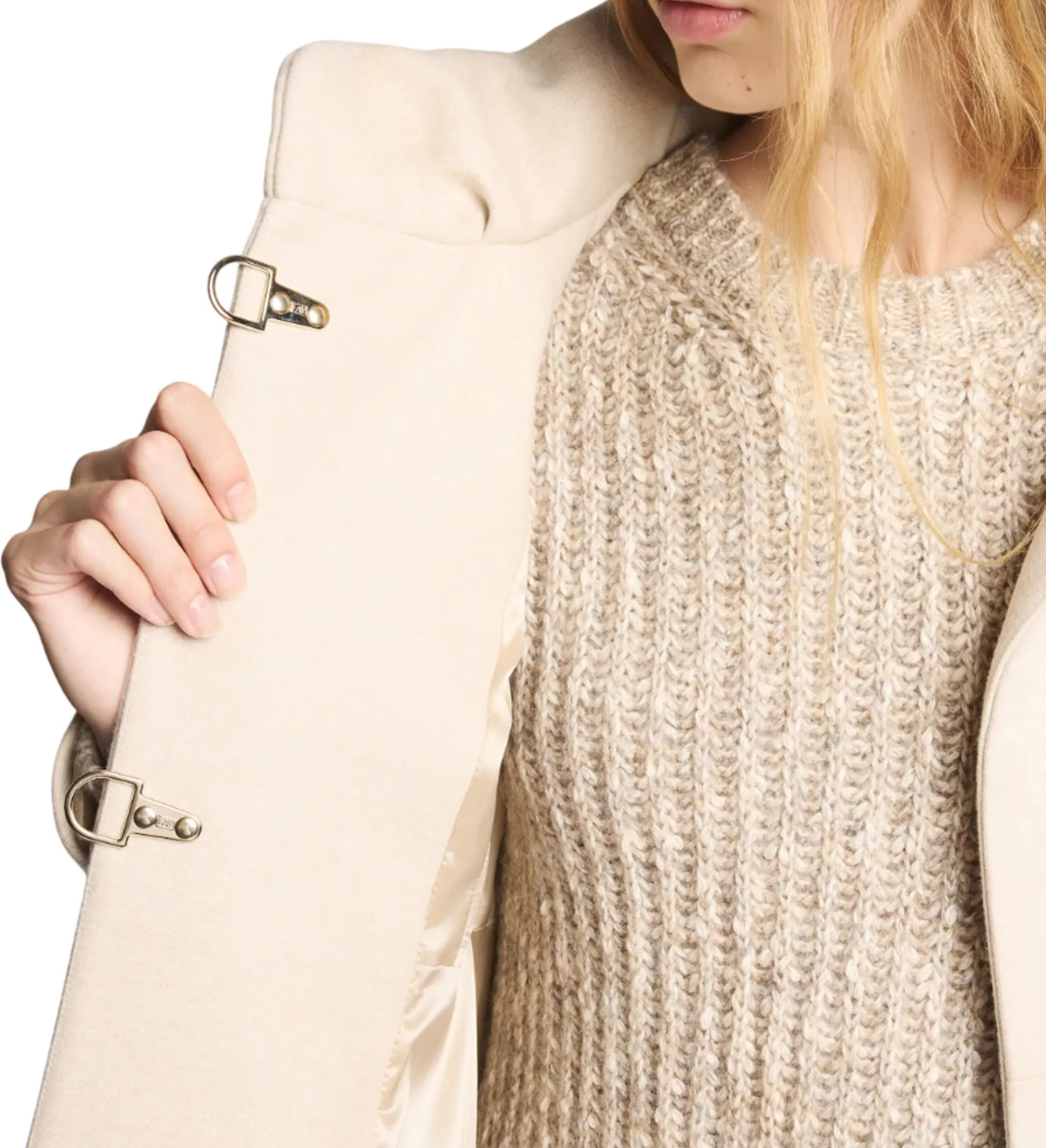 Fay B'Romantic Coat In Melange Wool Cloth' White Naw5051Y050Xmyc002 157528