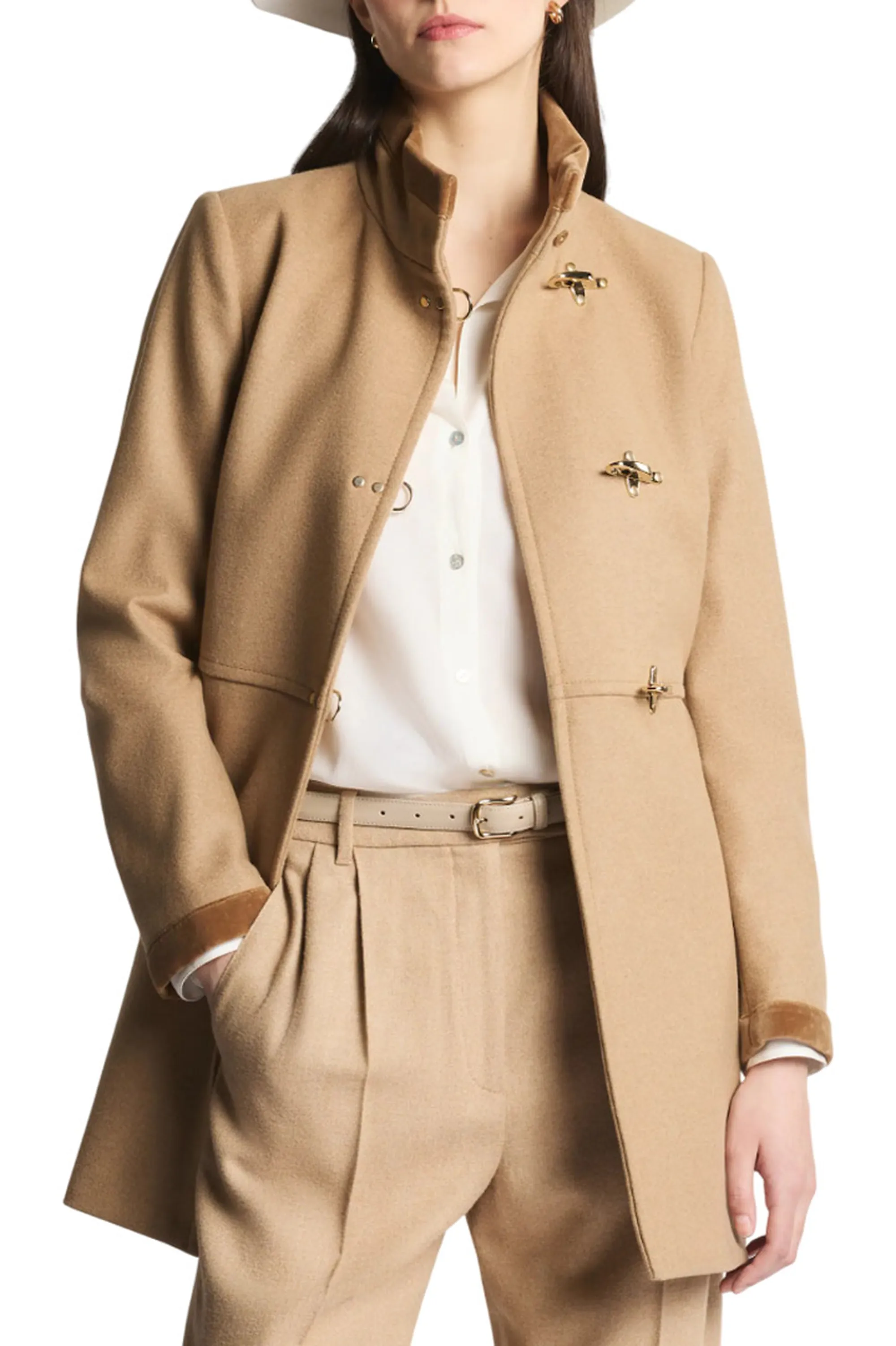 Fay B'Virginia Coat In Melange Wool Cloth' Beige Naw50514000Xmyc813 157467