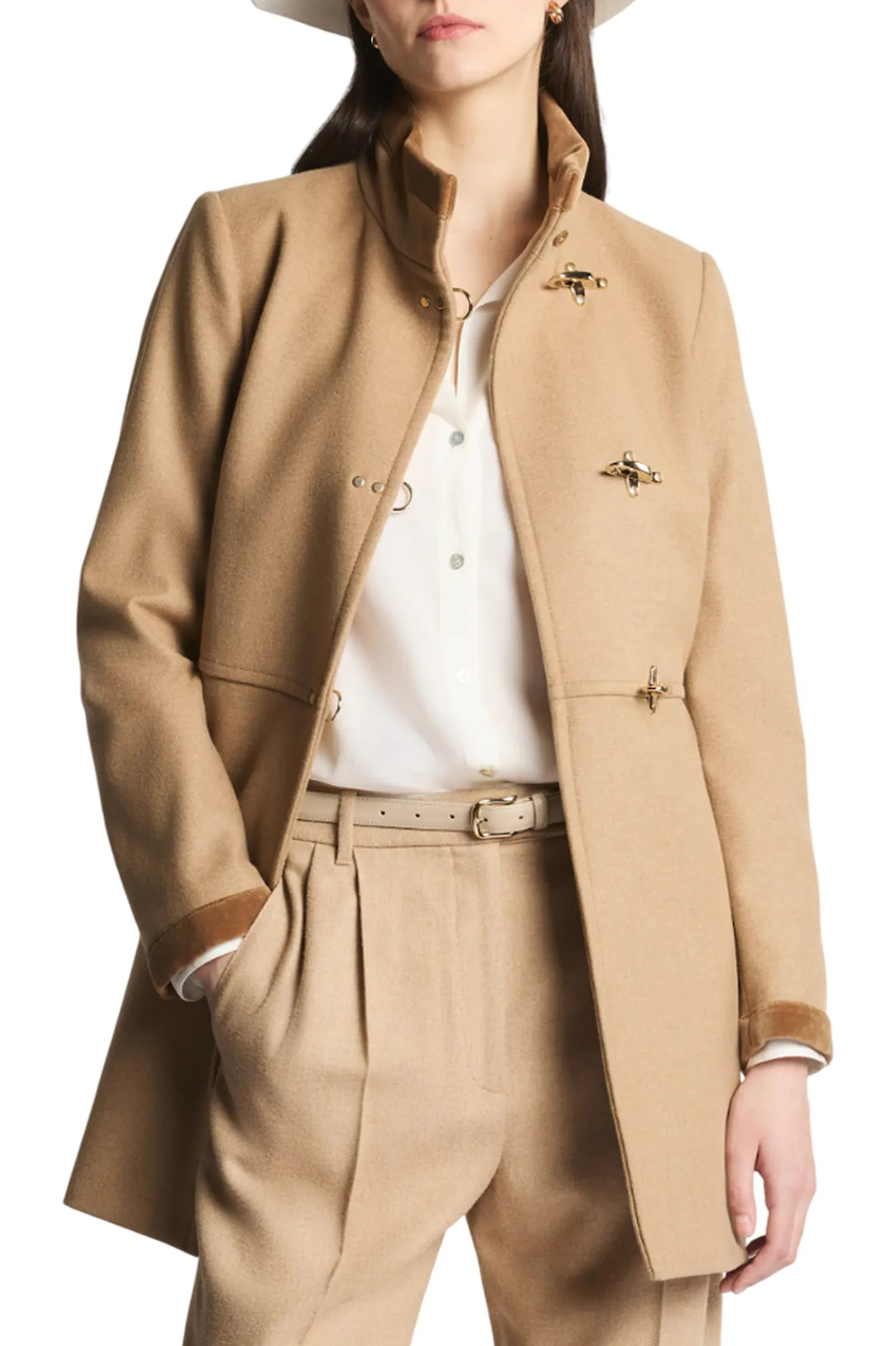 Fay Cappotto Virginia In  Panno Di Lana Melange Beige Naw50514000Xmyc813 157467