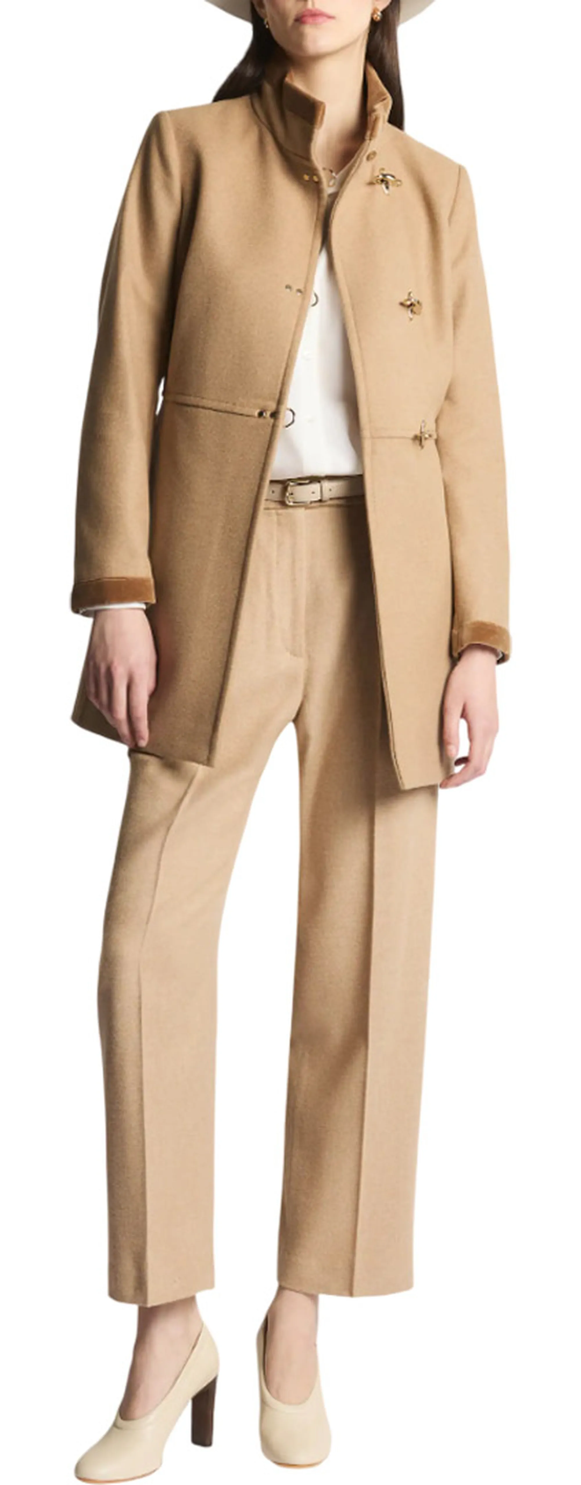 Fay B'Virginia Coat In Melange Wool Cloth' Beige Naw50514000Xmyc813 157469