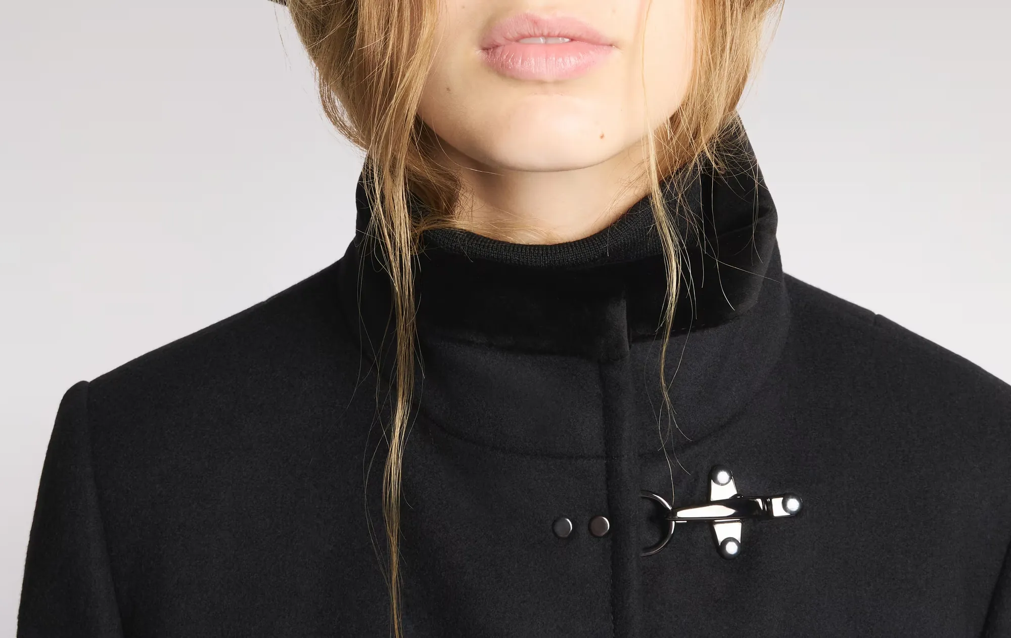 Fay Cappotto Virginia In Panno Di Lana Melange Nero Naw50514000Sglb999 157296