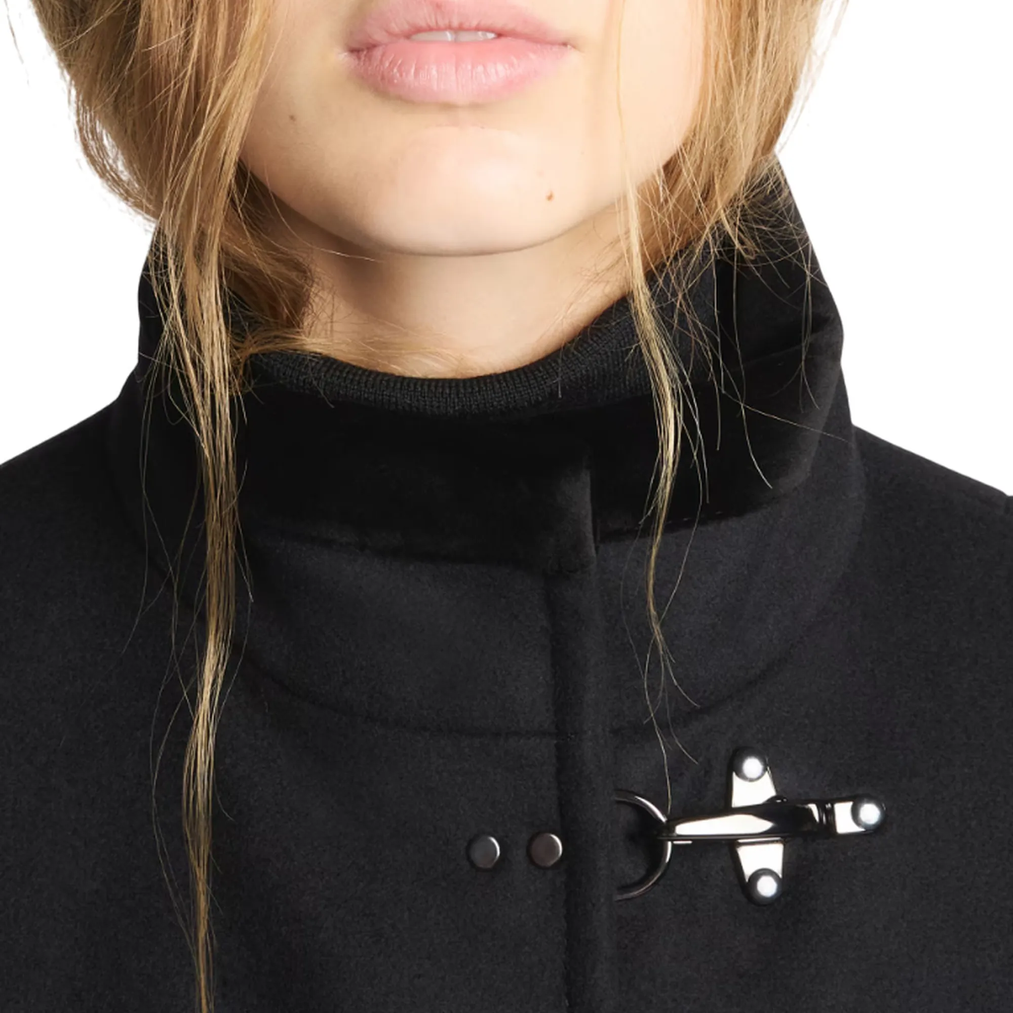 Fay B'Virginia Coat In Melange Wool Cloth' Black Naw50514000Sglb999 157457