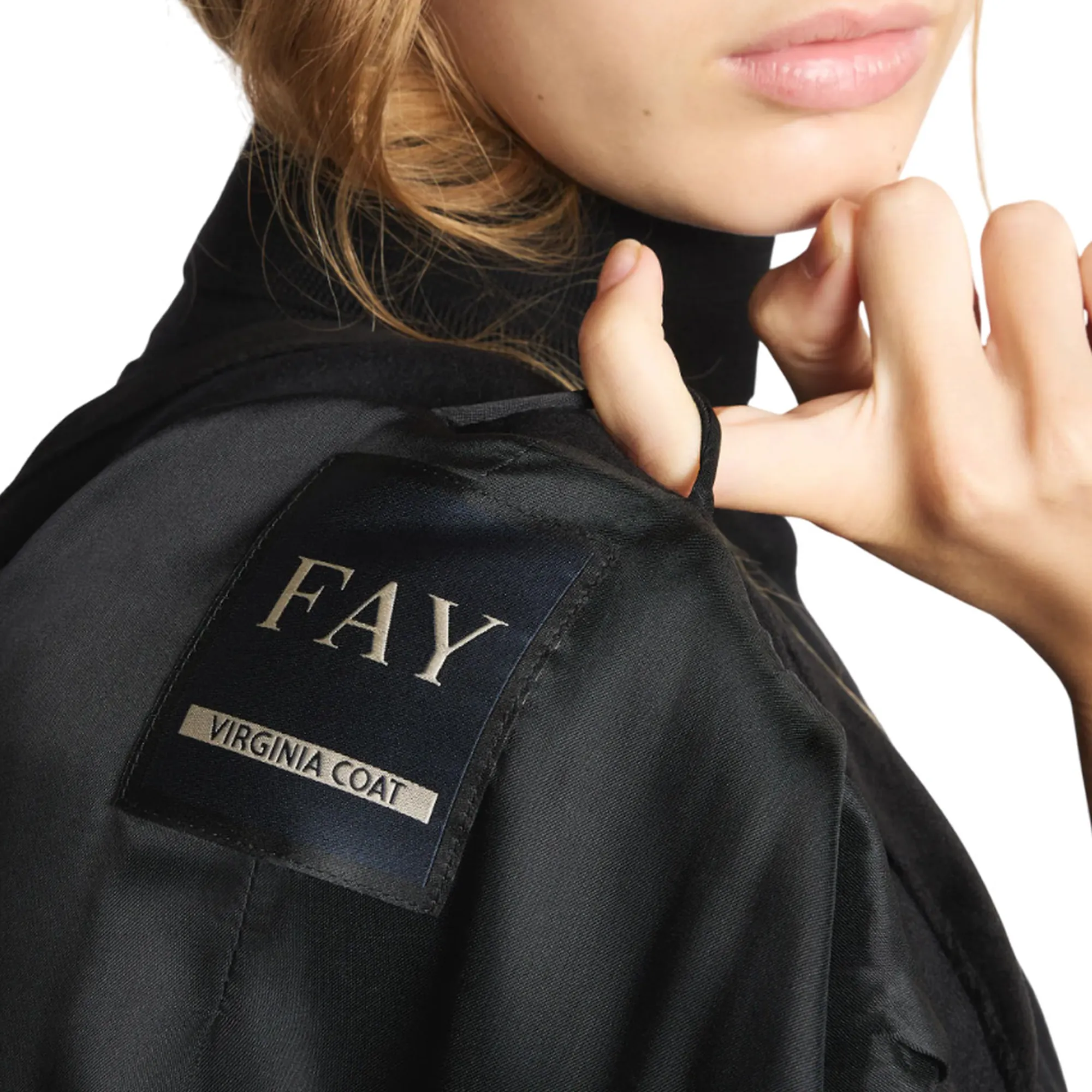 Fay B'Virginia Coat In Melange Wool Cloth' Black Naw50514000Sglb999 157458