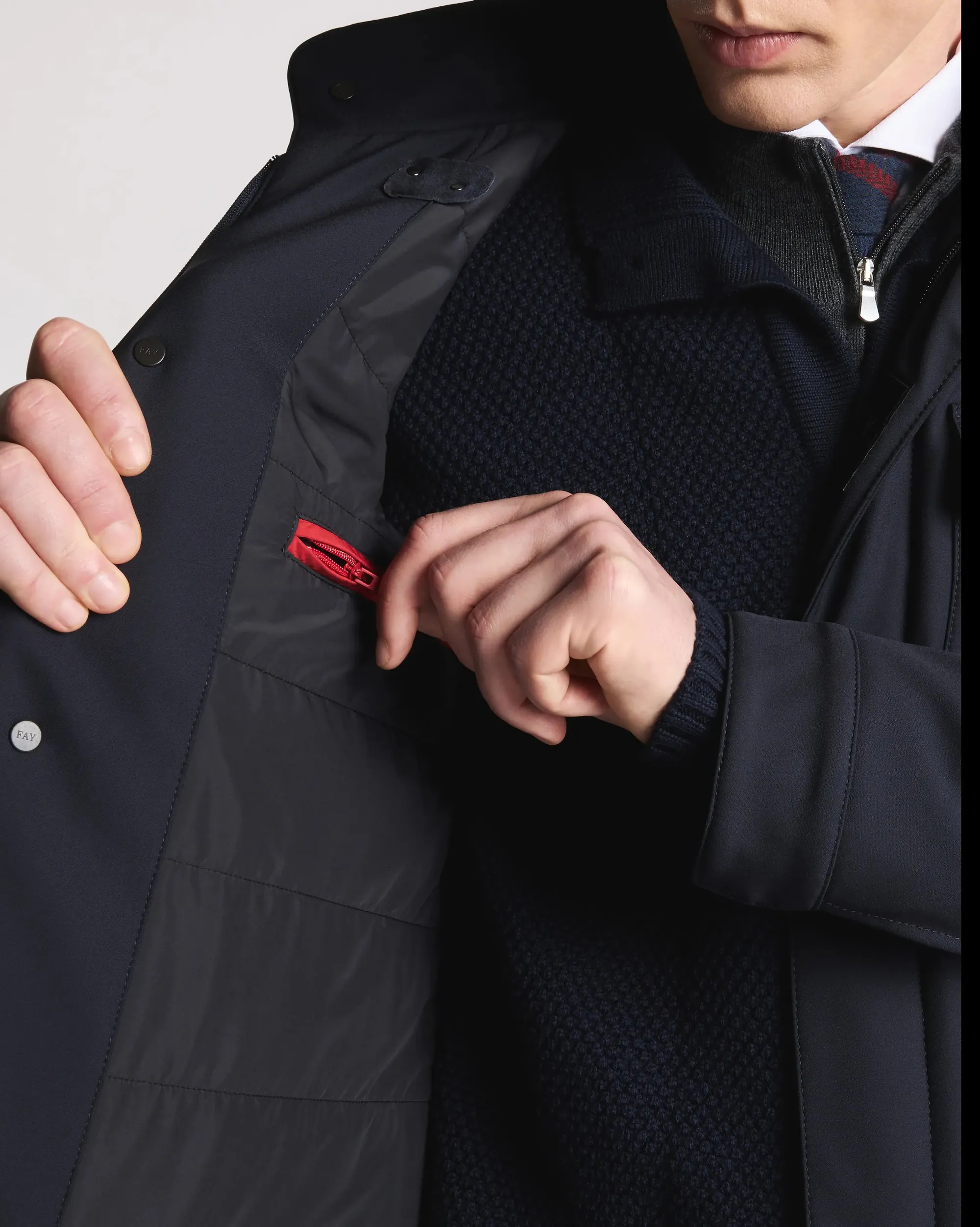 Fay B'Field Jacket Jersey In Nylon' Blu Nam0451004Jxrfu807 157340