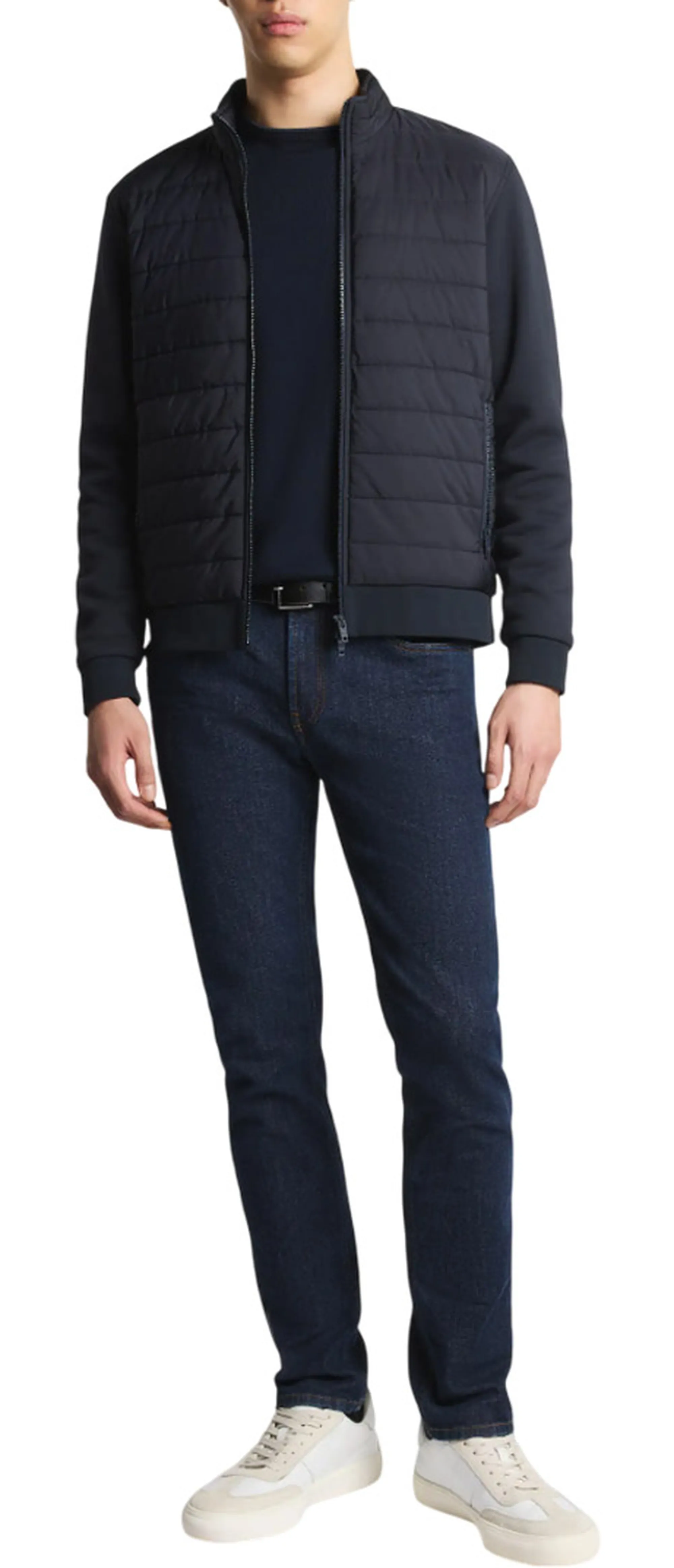 Fay Giacca Bimateriale Imbottita Blu Njmb5511720Xpgu807 154588