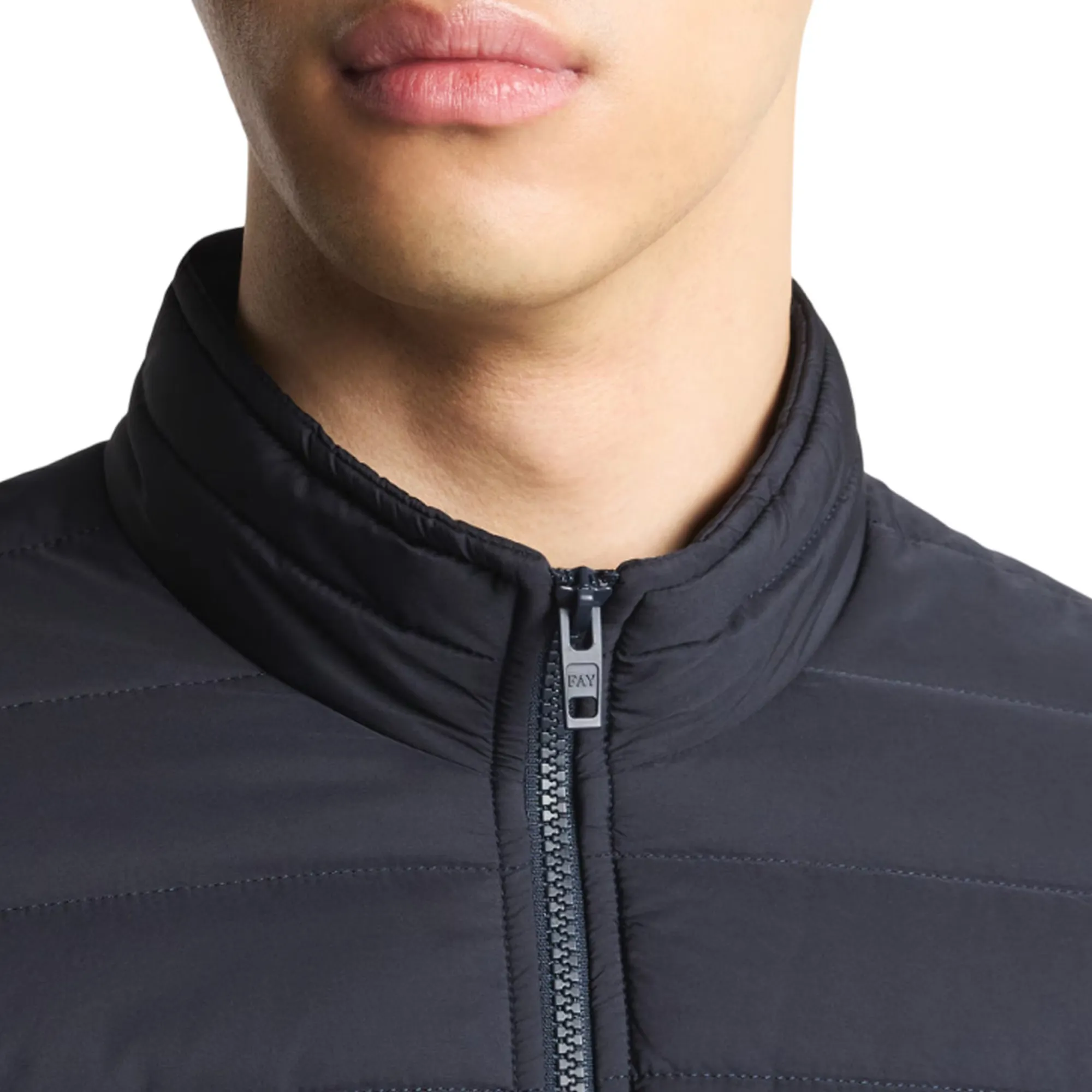 Fay Giacca Bimateriale Imbottita Blu Njmb5511720Xpgu807 154589