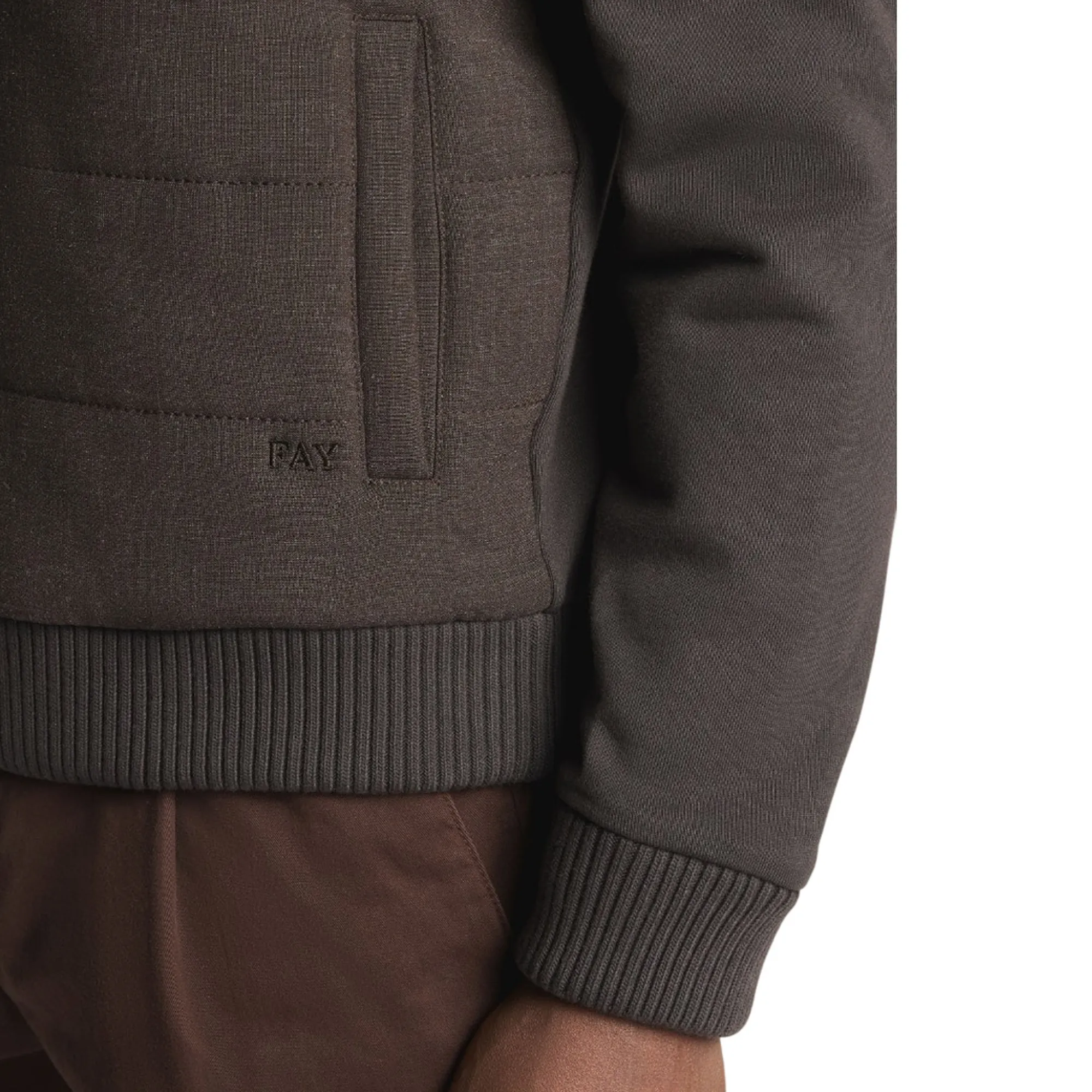 Fay B'Bi-Material Wool And Cotton Jacket' Brown Njmb5531720Ypgs804 192457