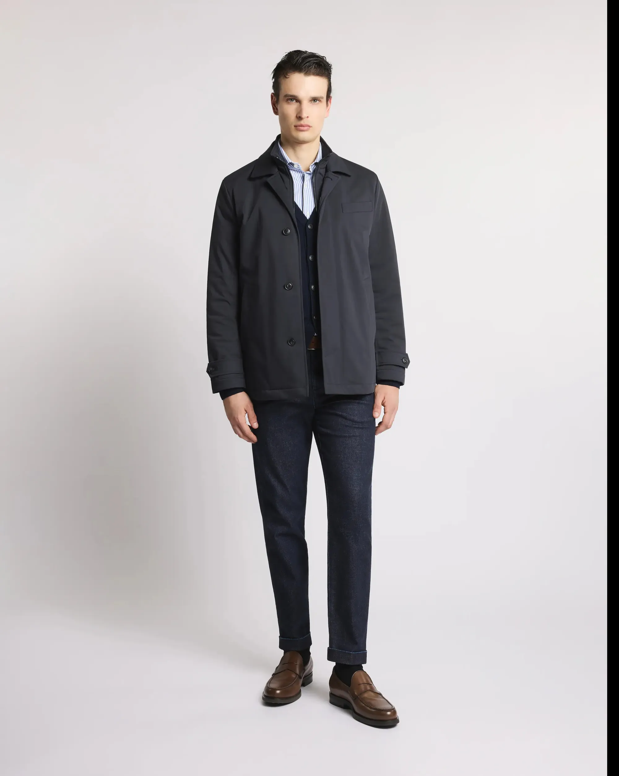 Fay B'Short Morning Jacket In Technical Gabardine' Blu Nam13510010Xlbu807 157365