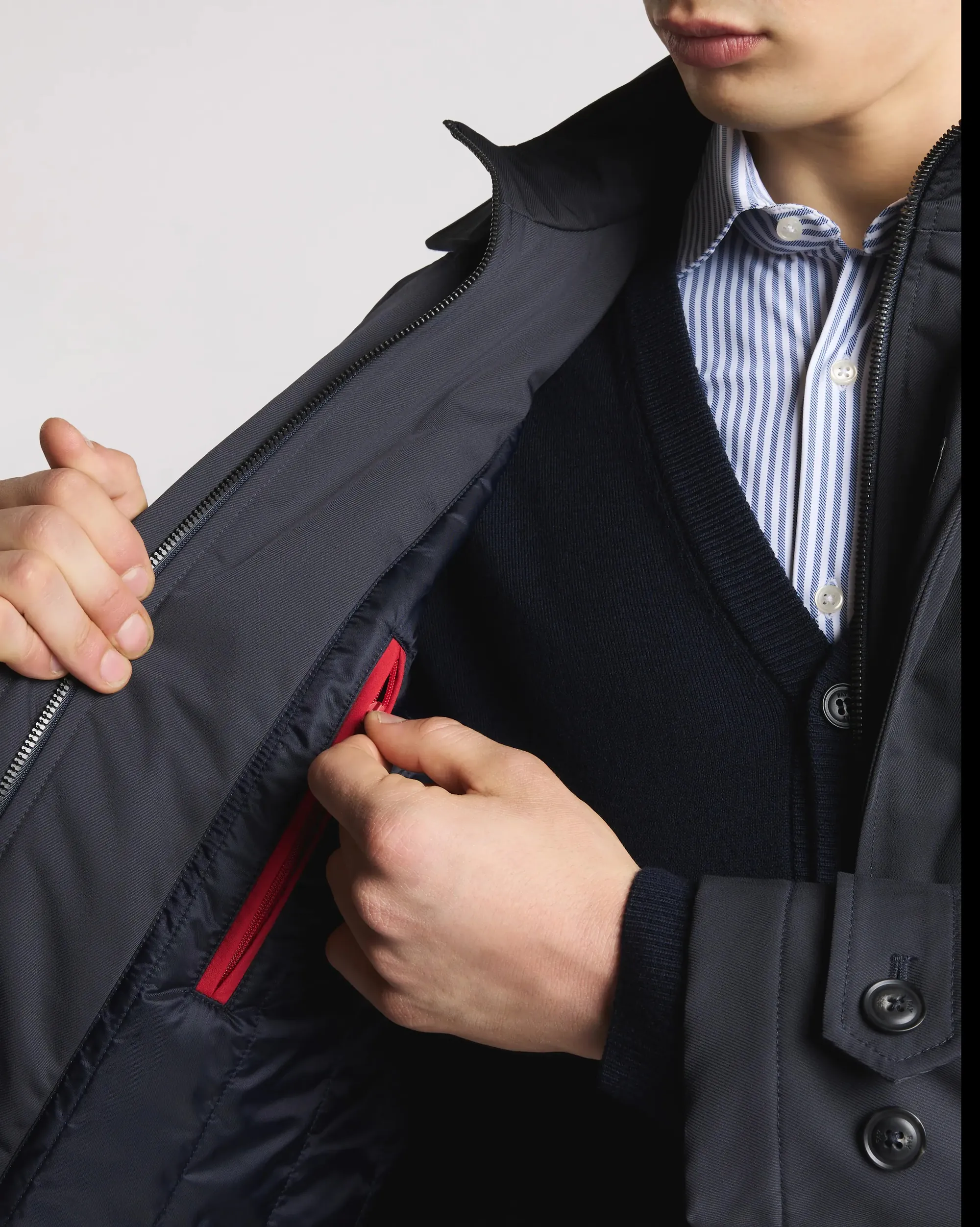 Fay B'Short Morning Jacket In Technical Gabardine' Blu Nam13510010Xlbu807 157370
