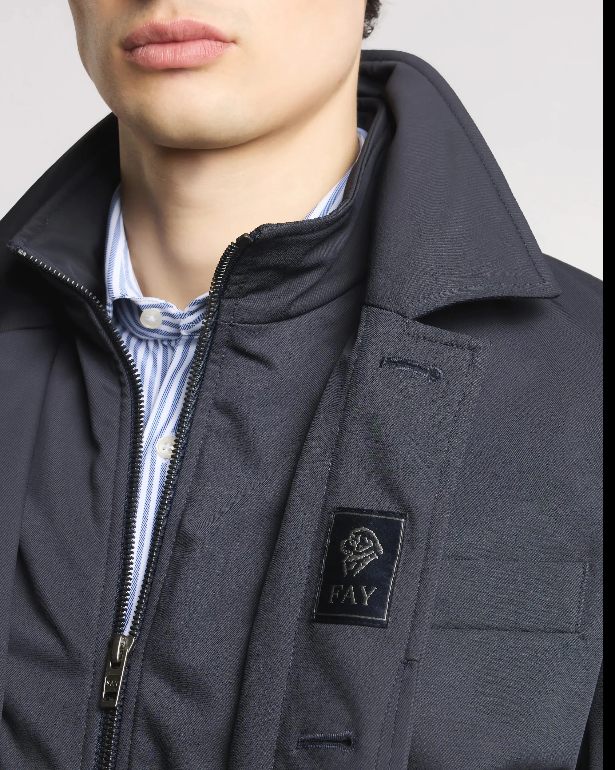Fay B'Short Morning Jacket In Technical Gabardine' Blu Nam13510010Xlbu807 157372