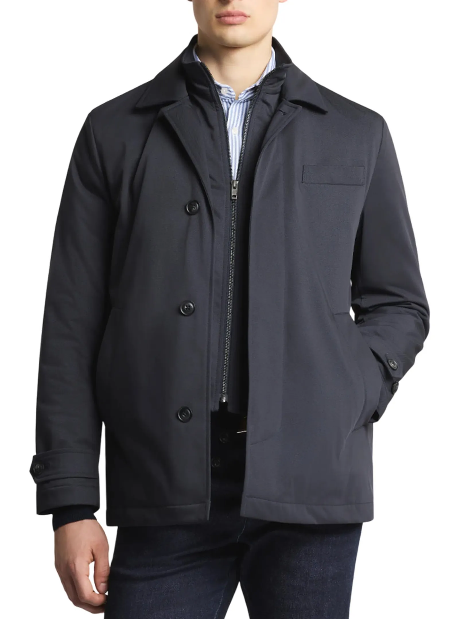 Fay Giubbino Morning Corto In Gabardine Tecnico Blu Nam13510010Xlbu807 157929