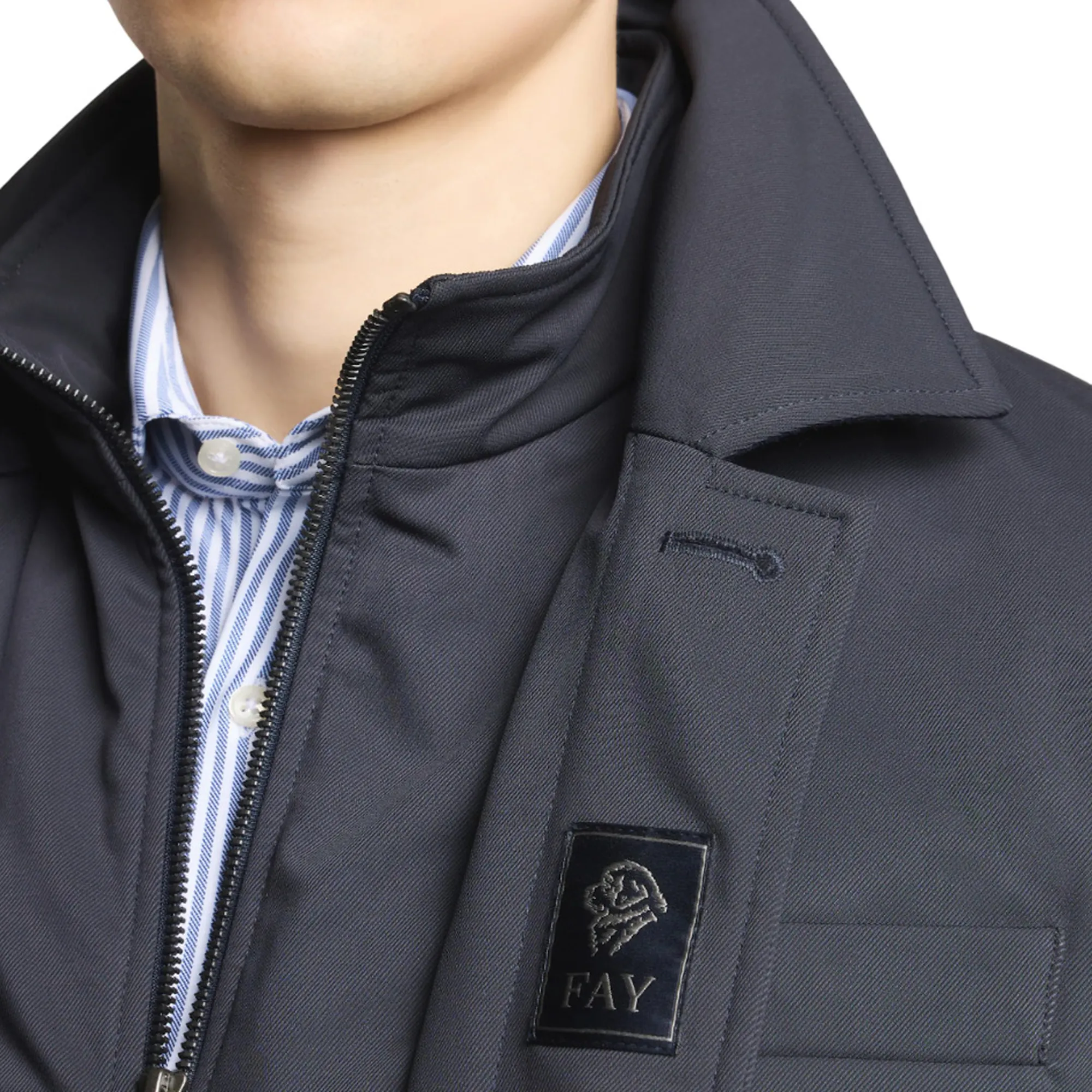 Fay B'Short Morning Jacket In Technical Gabardine' Blu Nam13510010Xlbu807 157941