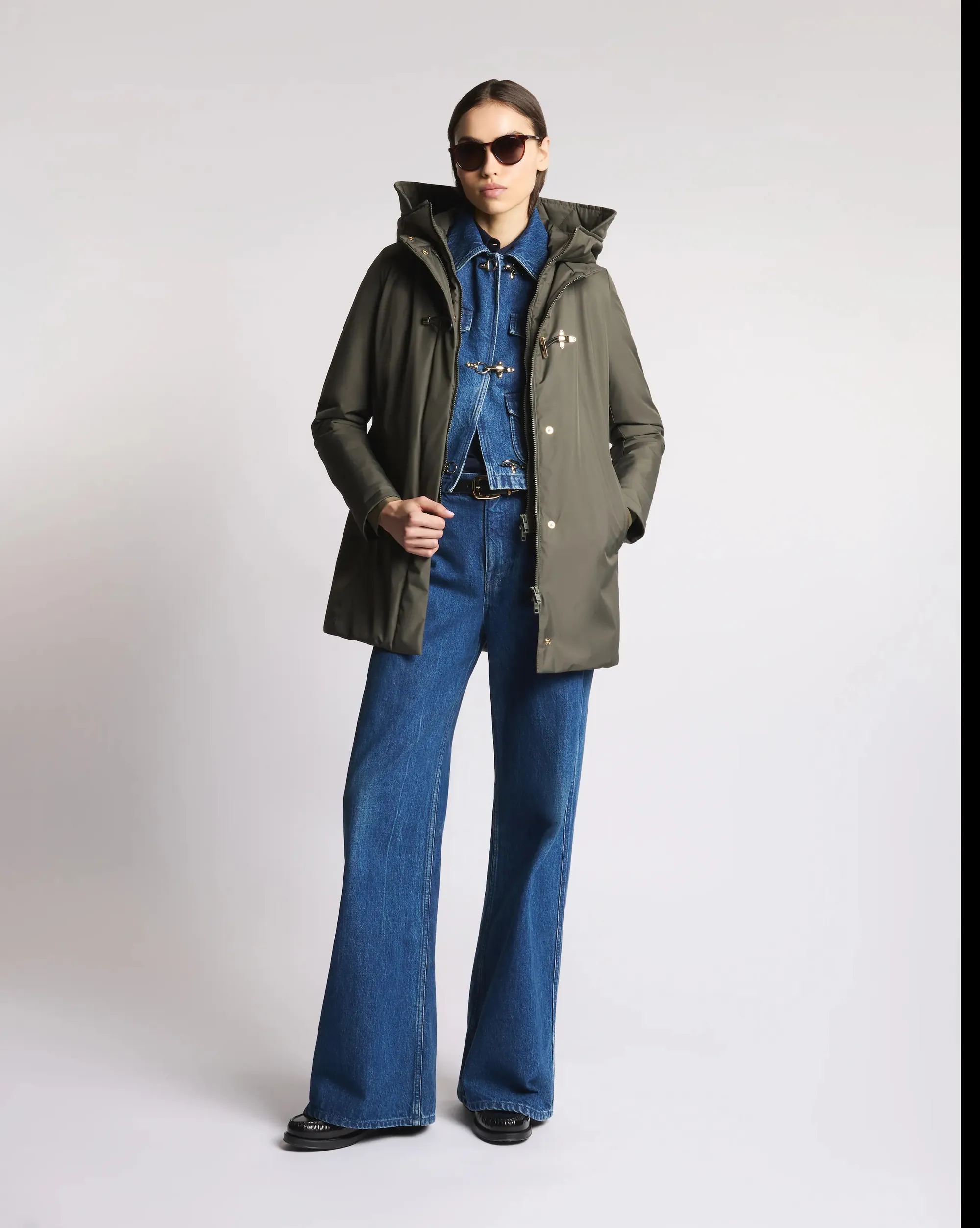 Fay Giubbino Toggle In Gabardine Tecnico Verde Naw59513830Zxev805 157307