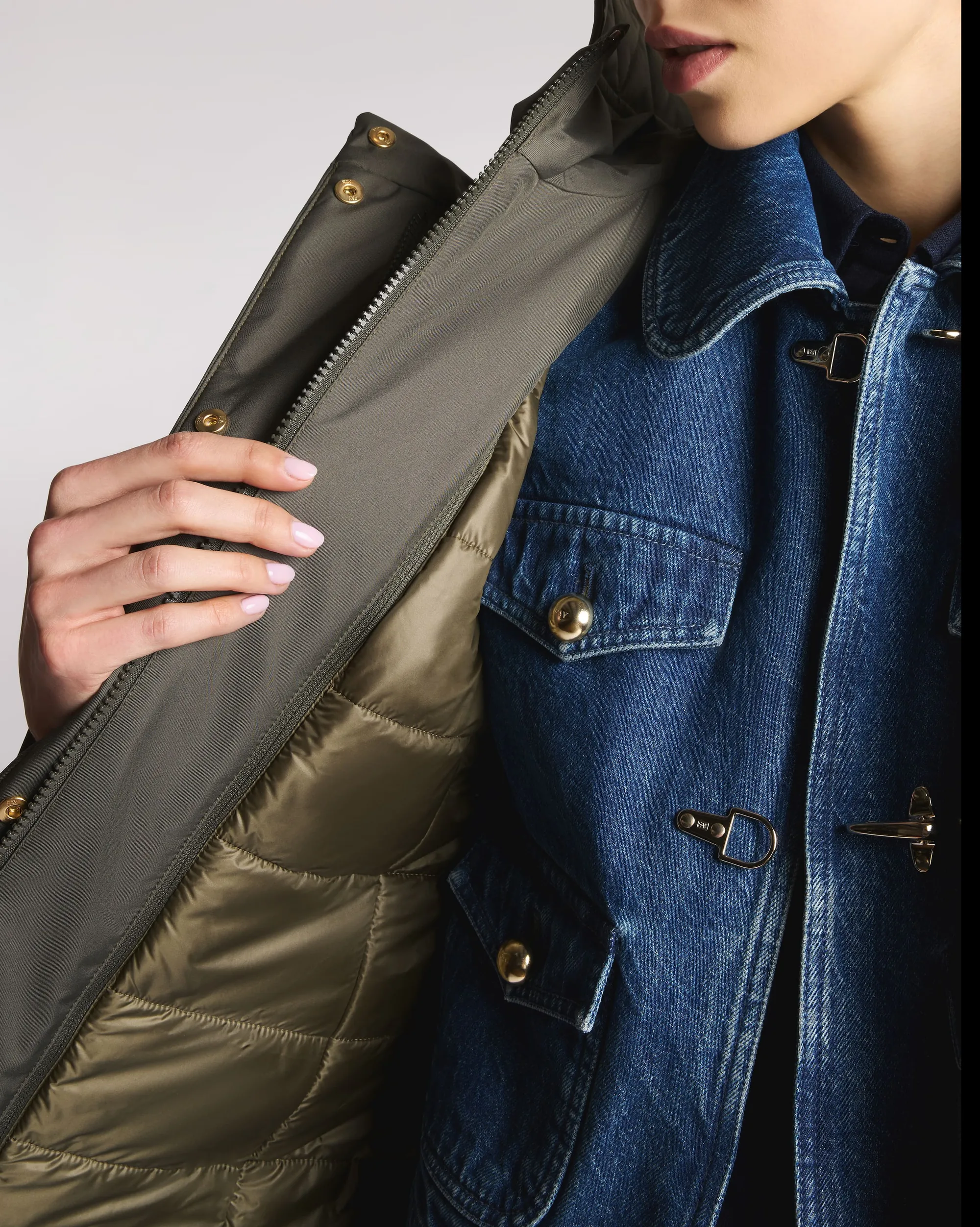 Fay Giubbino Toggle In Gabardine Tecnico Verde Naw59513830Zxev805 157310