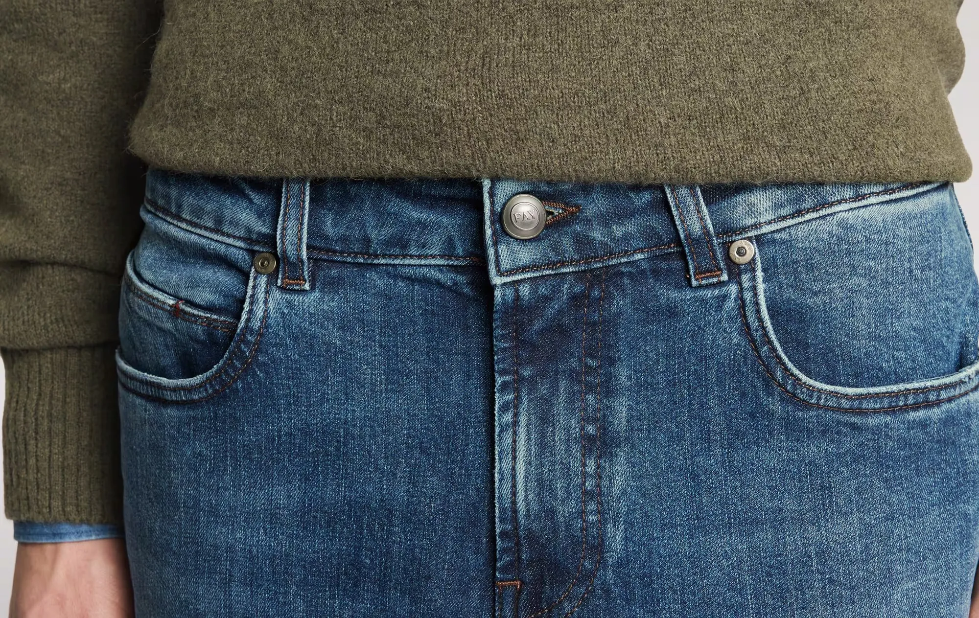 Fay B'Jeans 5 Pocket In Denim Stretch' Blue Denim Ntm8753196Lvh2U610 190737