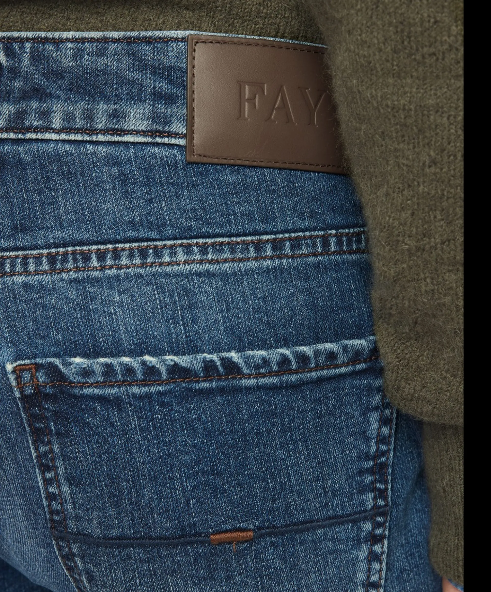 Fay B'Jeans 5 Pocket In Denim Stretch' Blue Denim Ntm8753196Lvh2U610 190738