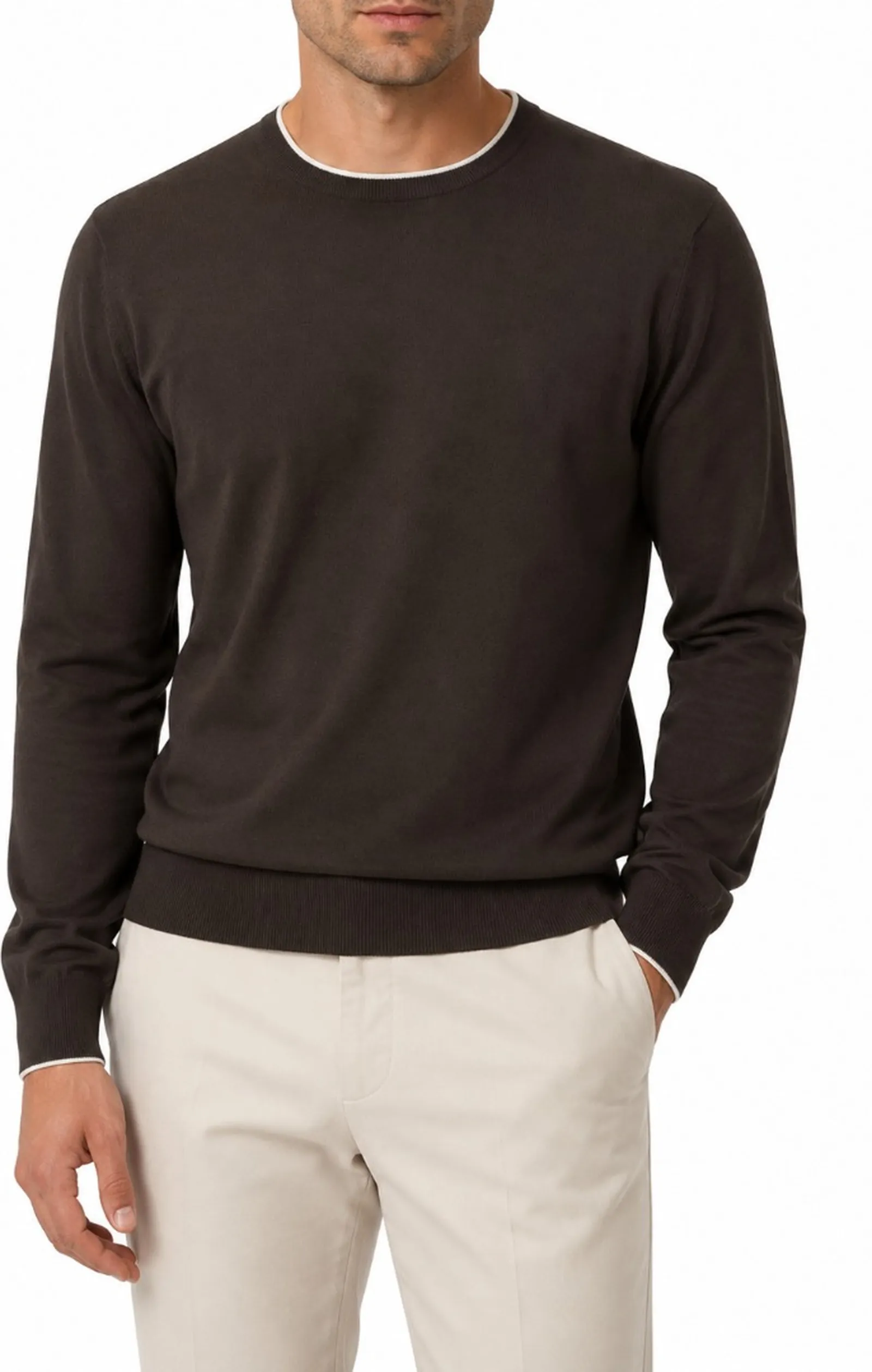 Fay Maglia Girocollo Marrone Nmmc1521730Vhy4867 184046