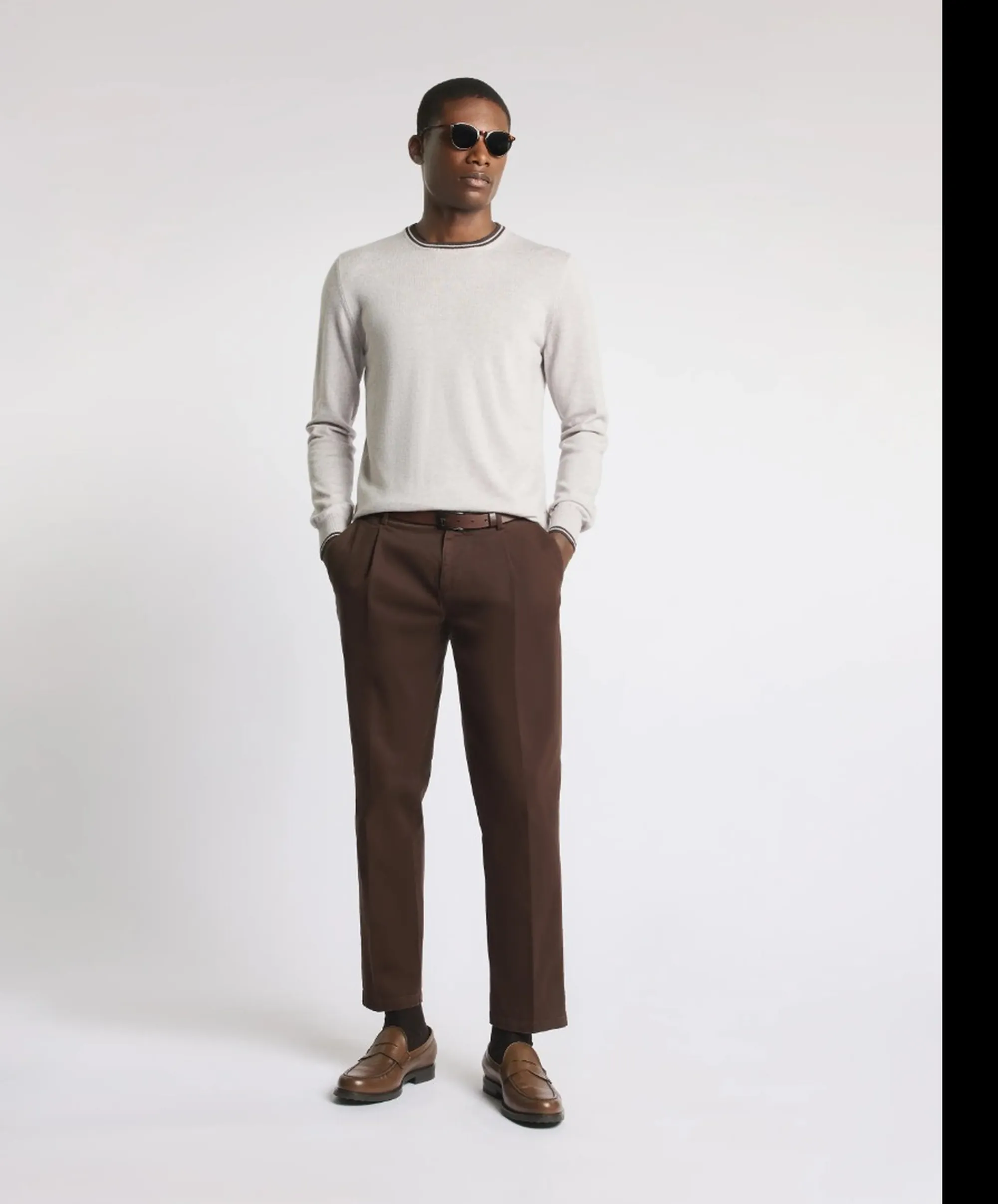 Fay B'Crew Neck Wool Sweater' Light Gray Nmmc1532230Wjf01Hl 190714