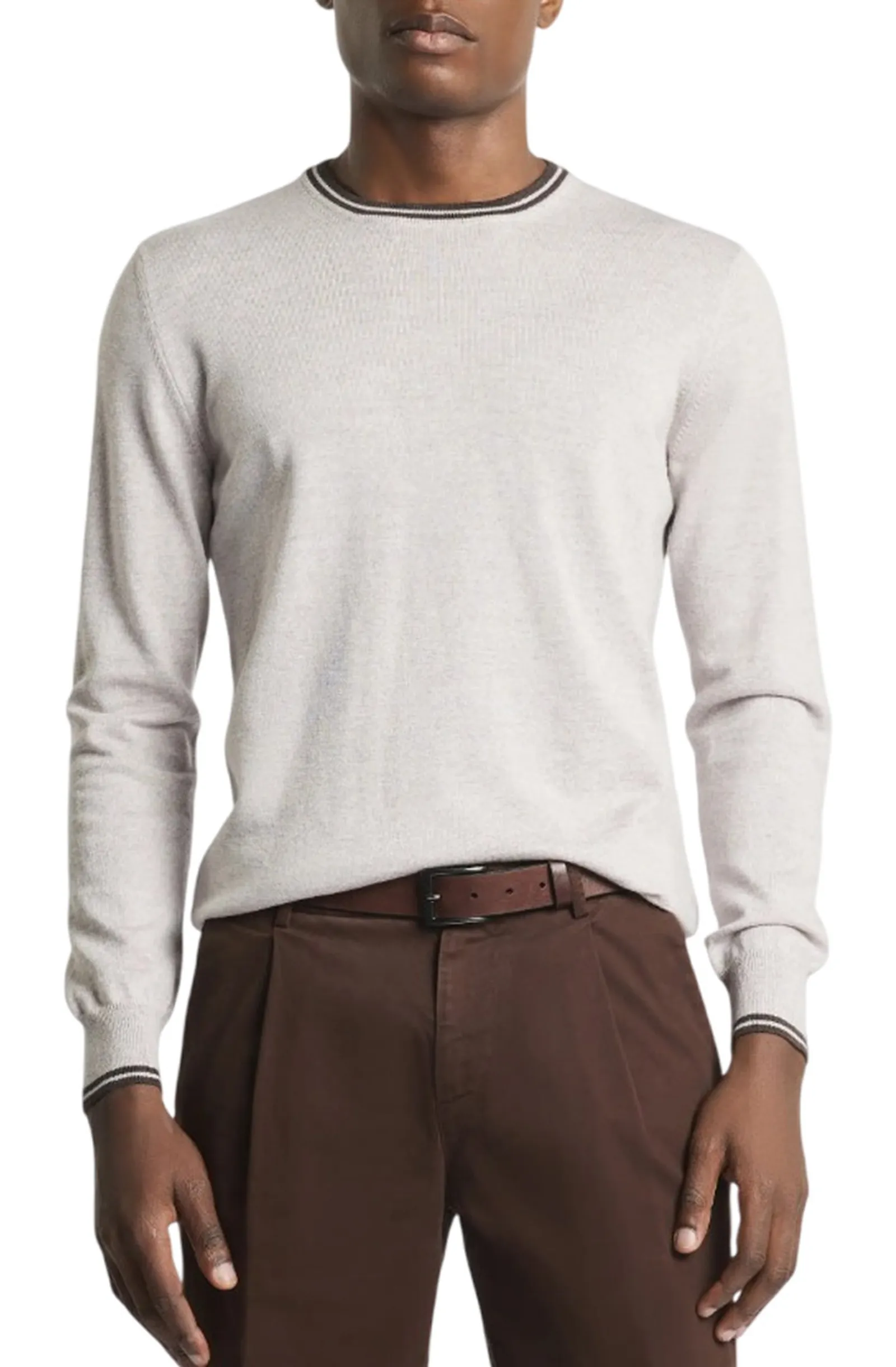 Fay Maglia Girocollo In Lana Grigio Chiaro Nmmc1532230Wjf01Hl 191002