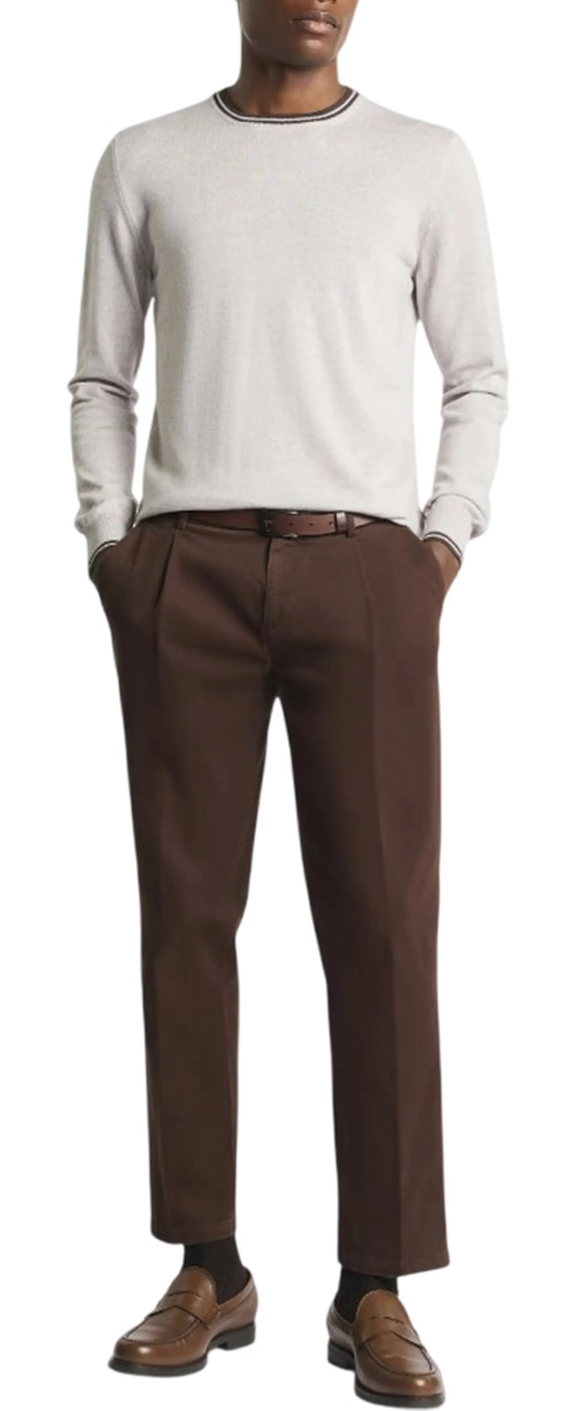 Fay B'Crew Neck Wool Sweater' Light Gray Nmmc1532230Wjf01Hl 191004
