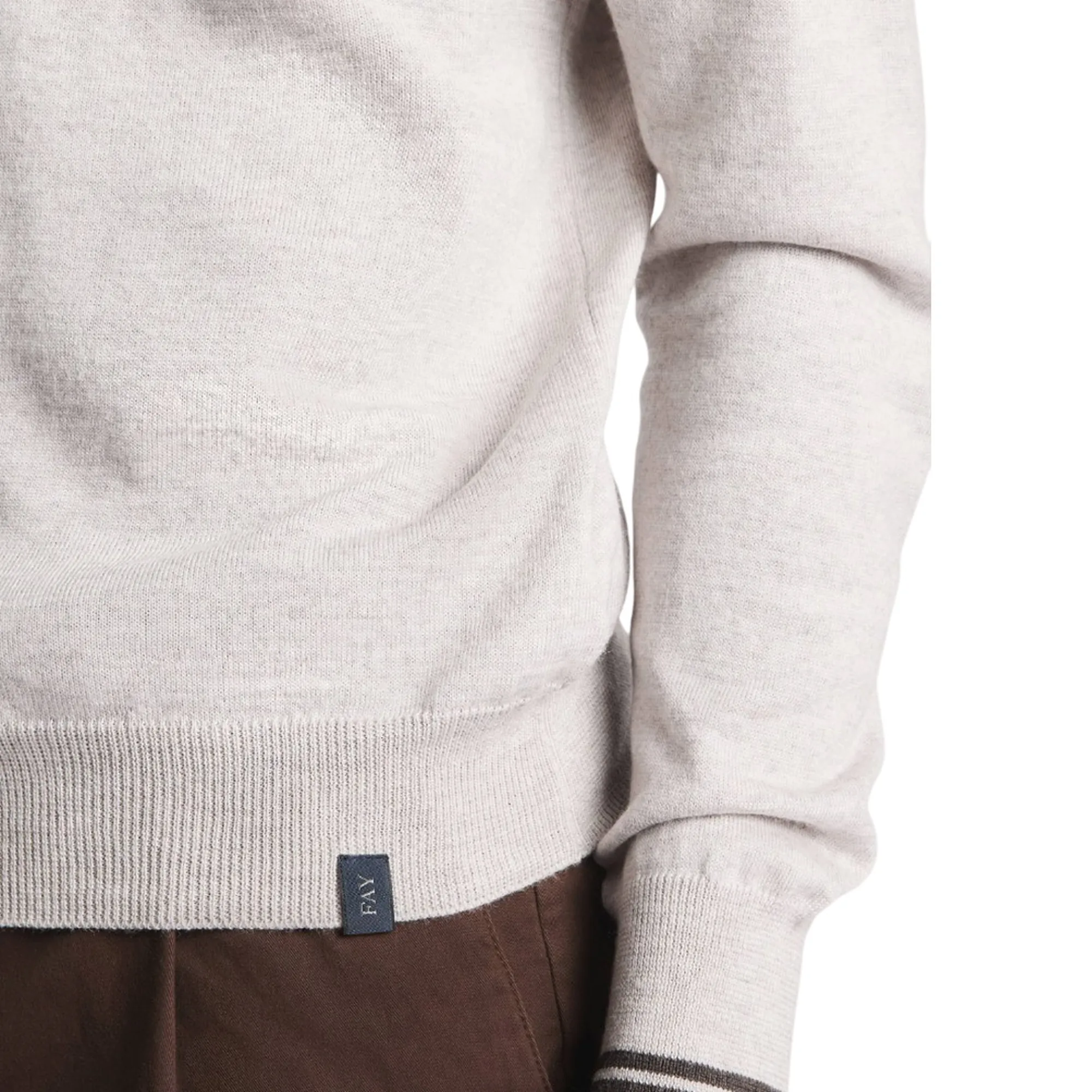 Fay B'Crew Neck Wool Sweater' Light Gray Nmmc1532230Wjf01Hl 191005