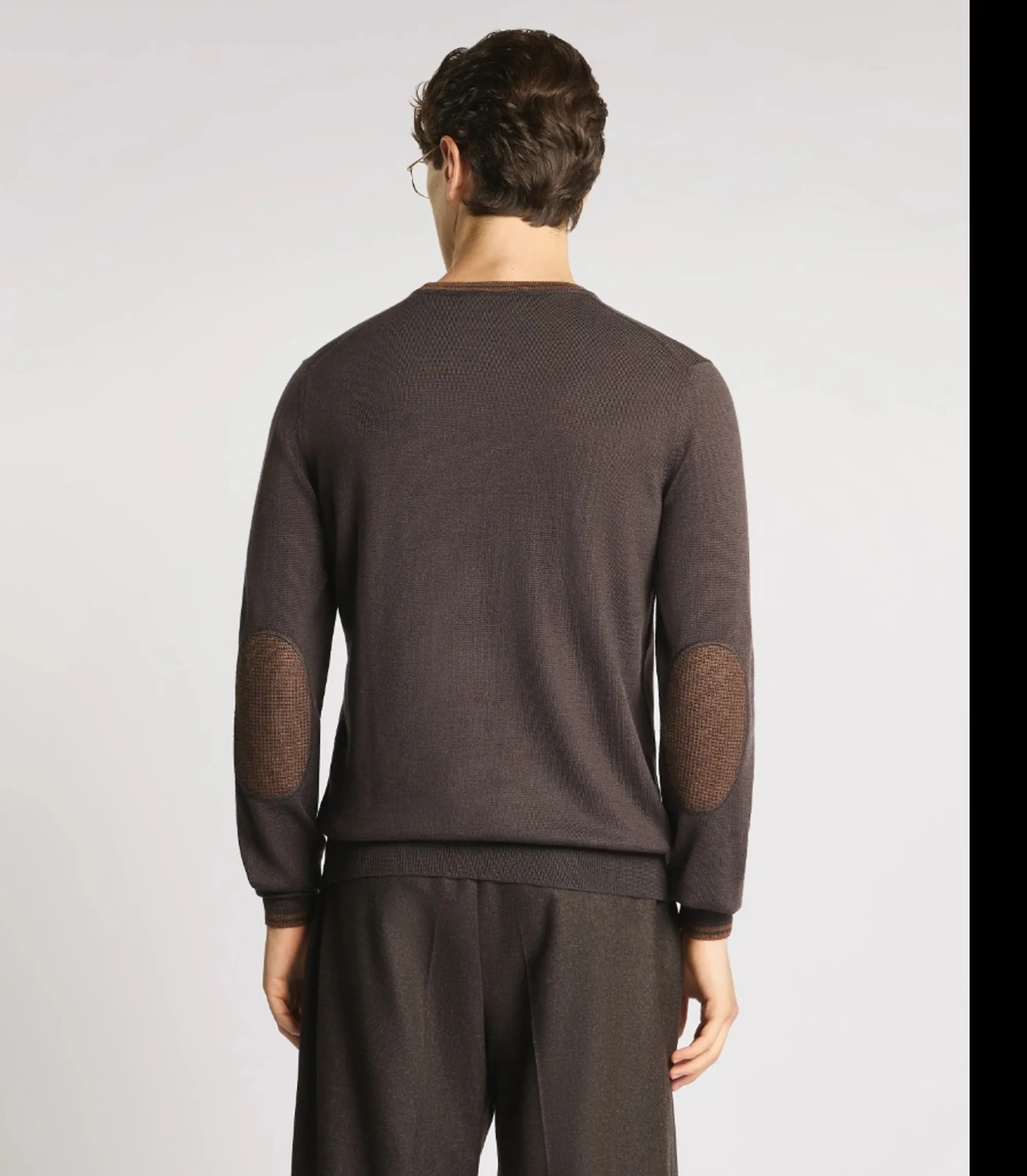 Fay B'Crew Neck Wool Sweater' Brown Nmmc1532230Wjf3622 190731