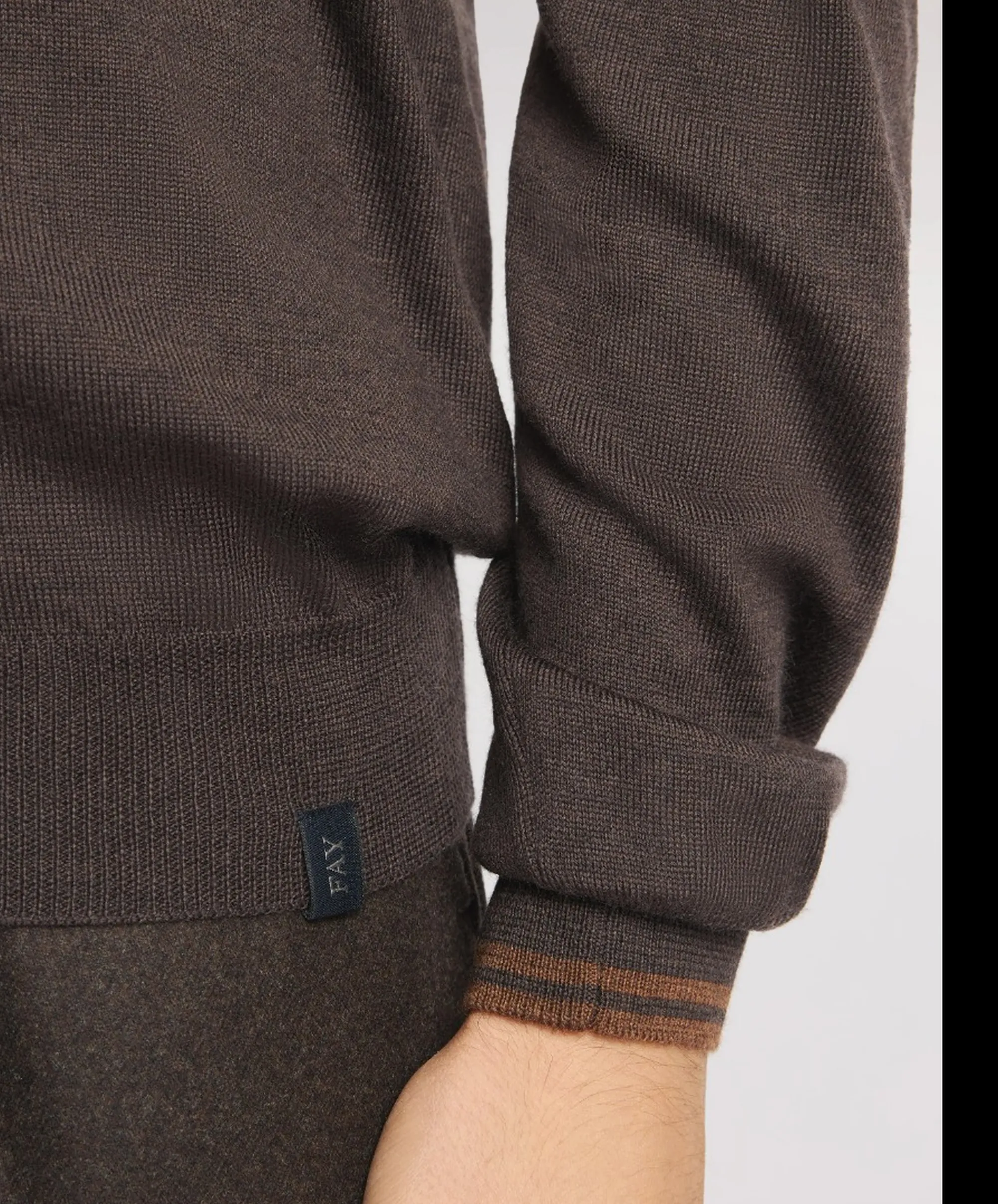Fay B'Crew Neck Wool Sweater' Brown Nmmc1532230Wjf3622 190732